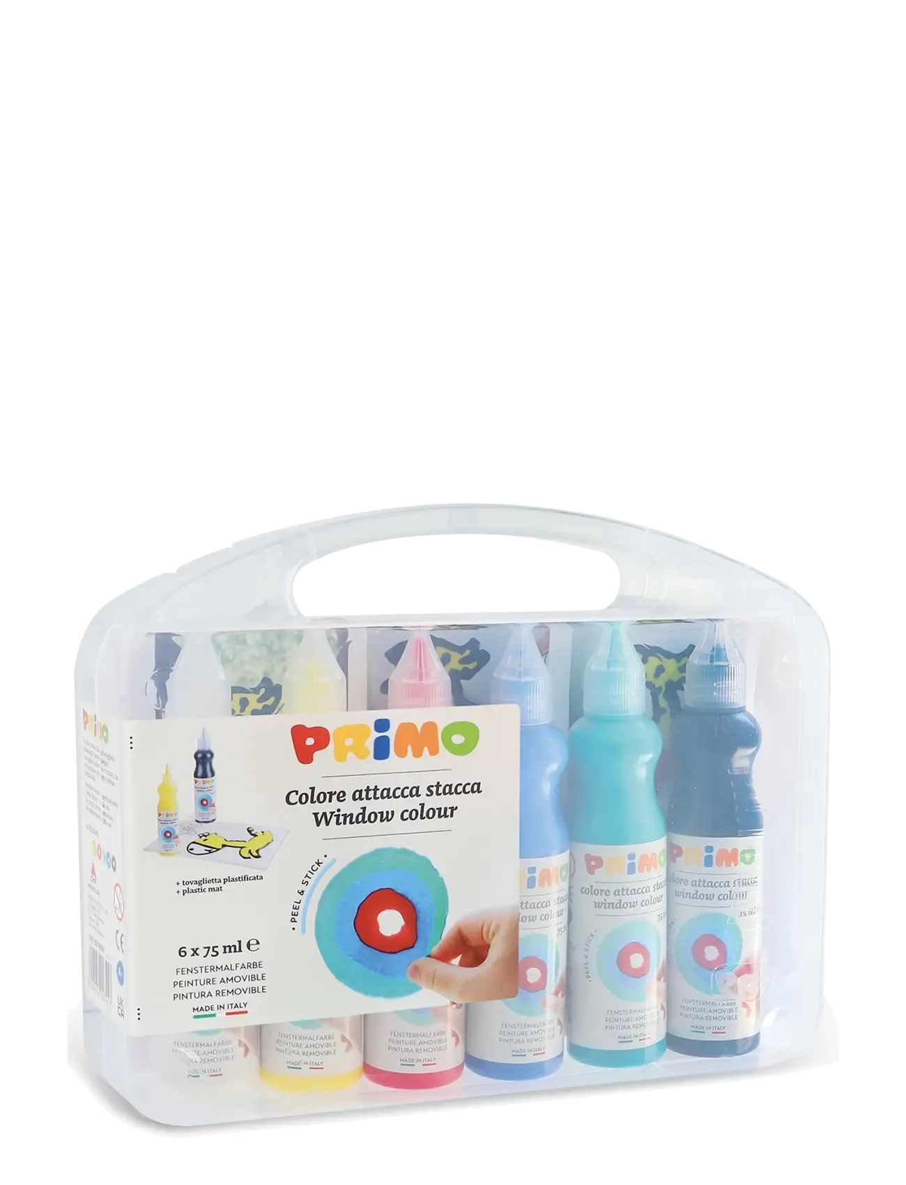 Primo Window Paint 6 Bottles 75 Ml, Børn, Paints, Multi/mønstret, Str: ONE SIZE