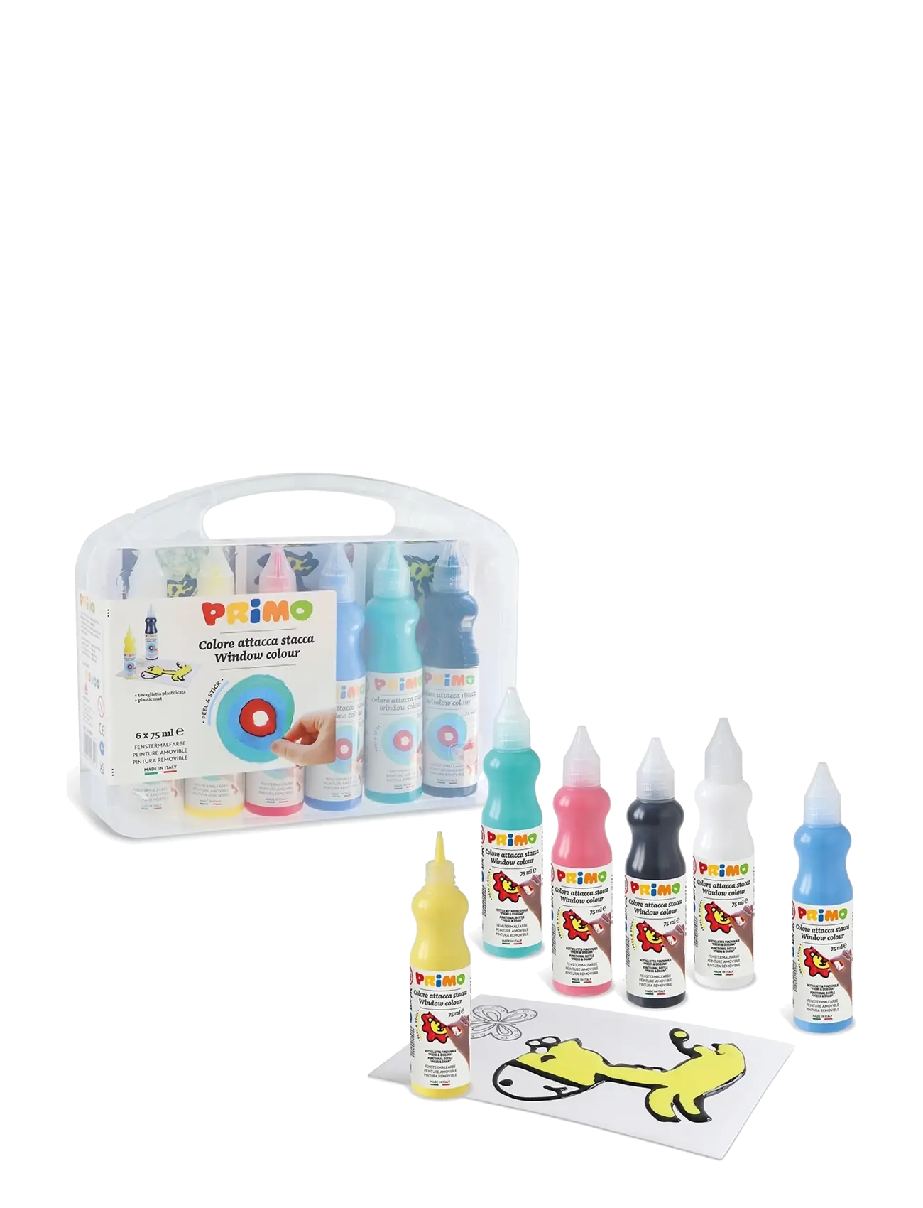Primo - Window Paint - 6 Bottles 75 ml - farby - multi - 1