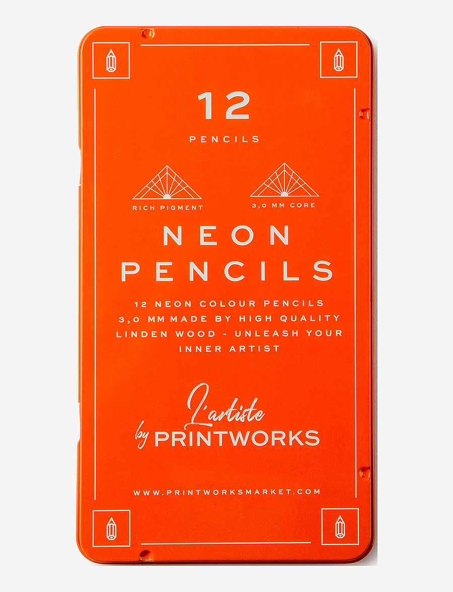 PRINTWORKS - 12 Colour Pencils - osta hinna alusel - neon - 0
