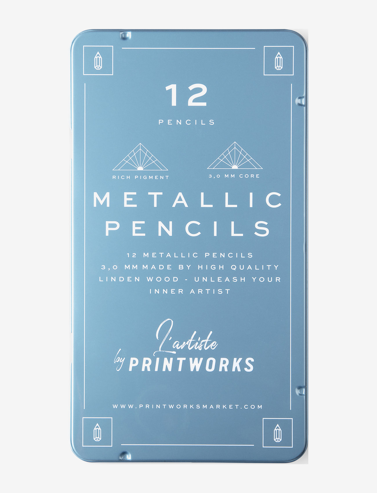 PRINTWORKS 12 Colour Pencils, 10.5X 1.1X 19.0 cm, Multi/patterned, Skrivebordstilbehør > Blyanter, Unisex