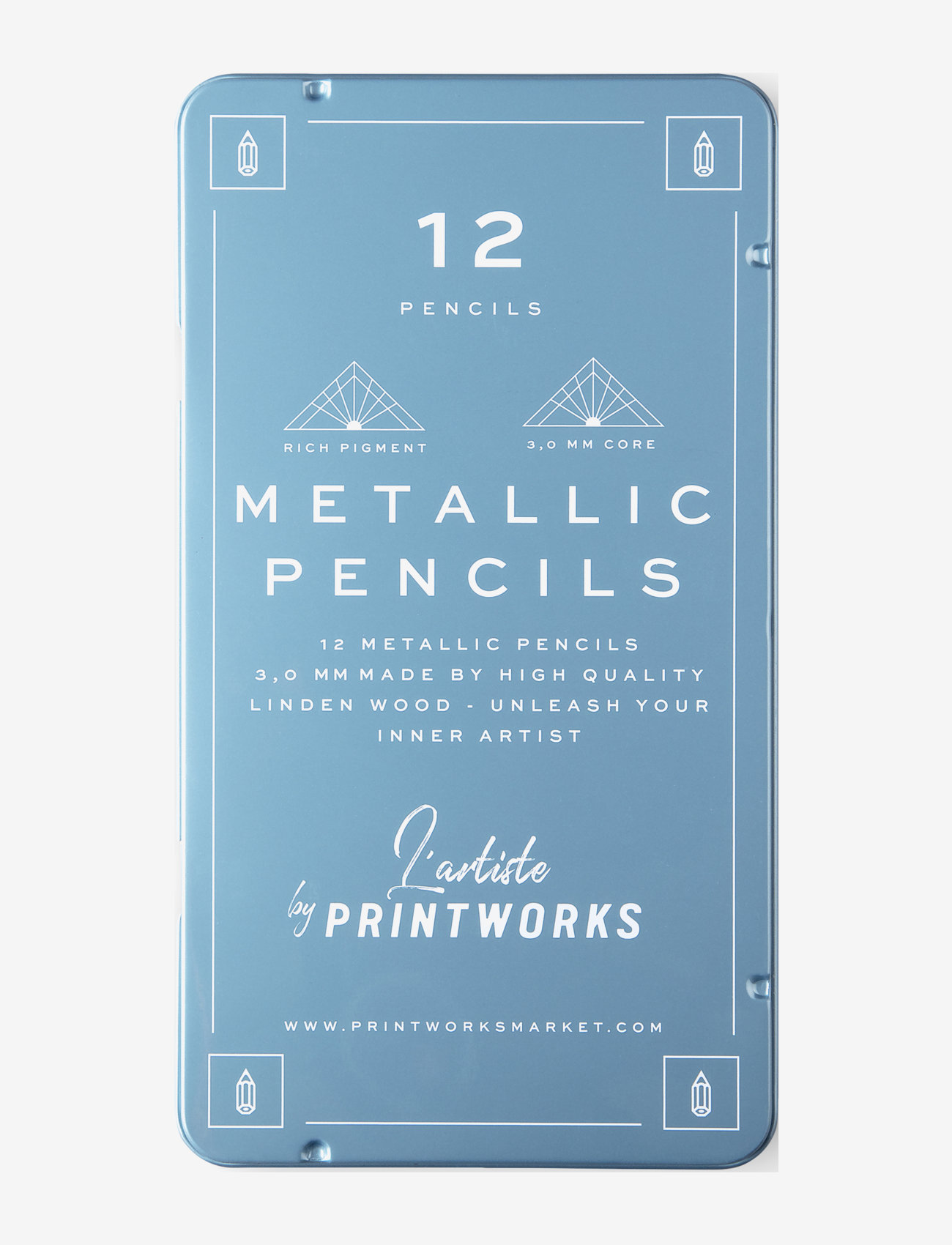 PRINTWORKS - 12 Colour pencils - blyanter - metallic - 0