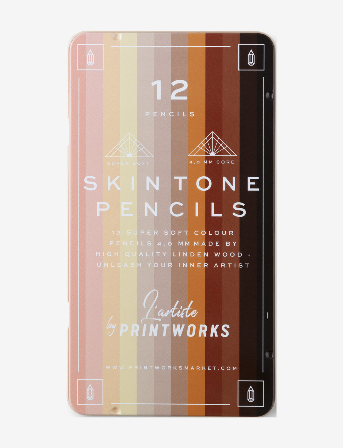 Printworks Colour Pencils (Set Of 12) - Skin Tone Printworks Colour Pencils (Set Of 12) - Skin Tone