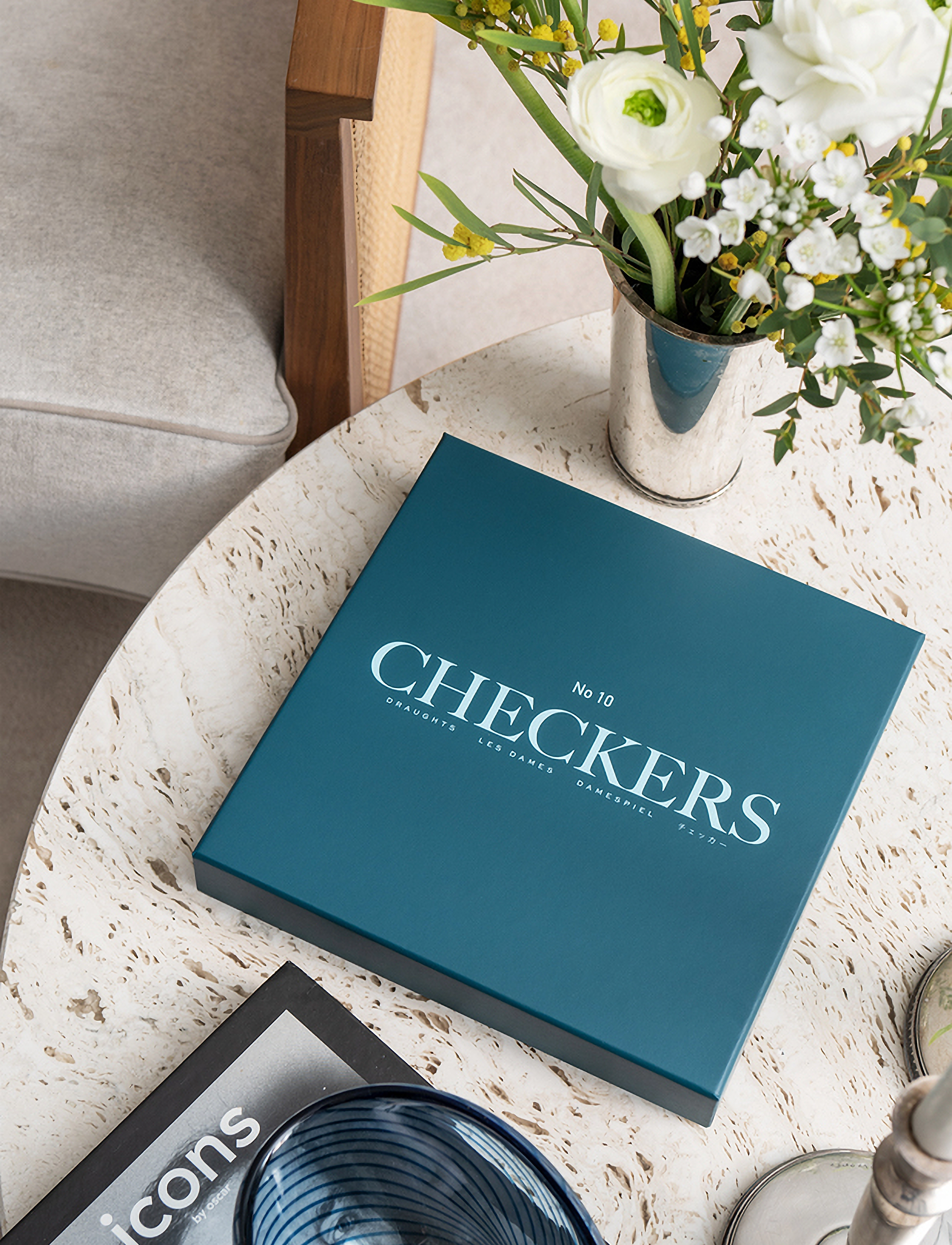 PRINTWORKS Classic Checkers, One Size, Puzzles & Games, Blau - Homeware