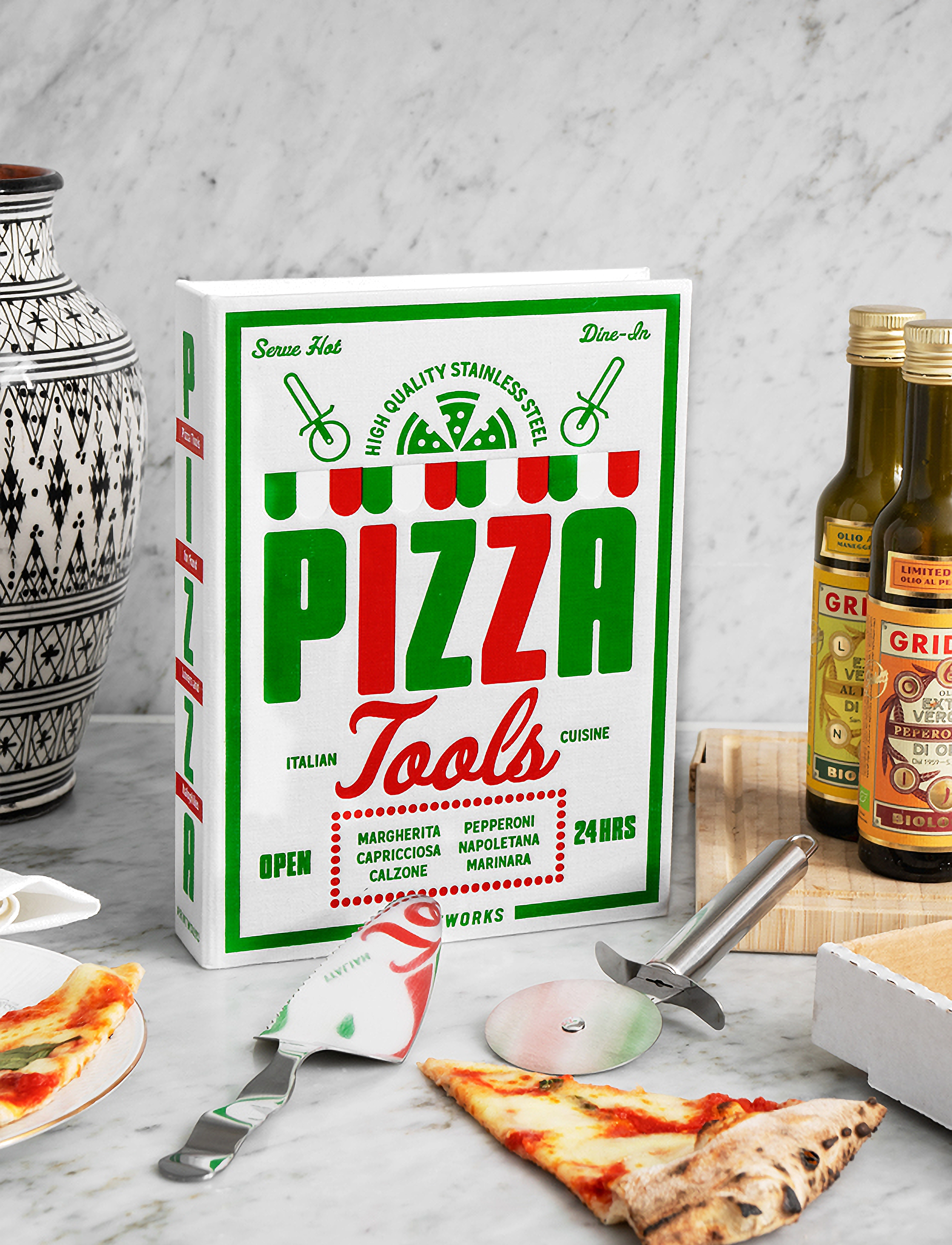 PRINTWORKS The Essentials - Pizza Tools, One Size, Silver, Køkkenredskaber > Pizzaskærere Og Tilbehør, Unisex