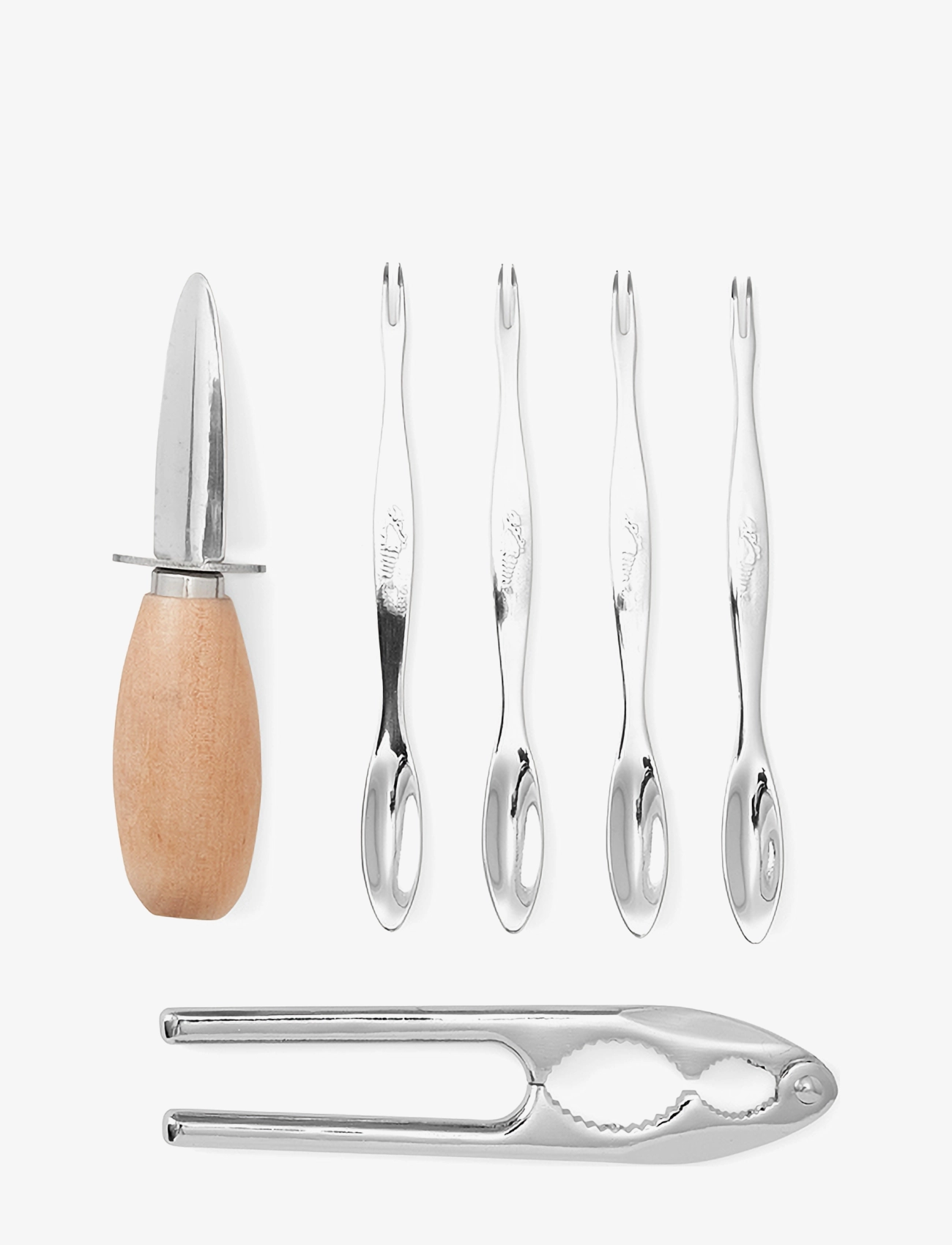 PRINTWORKS The Essentials - Seafood Tools - Bestik - BEIGE/RED / silver