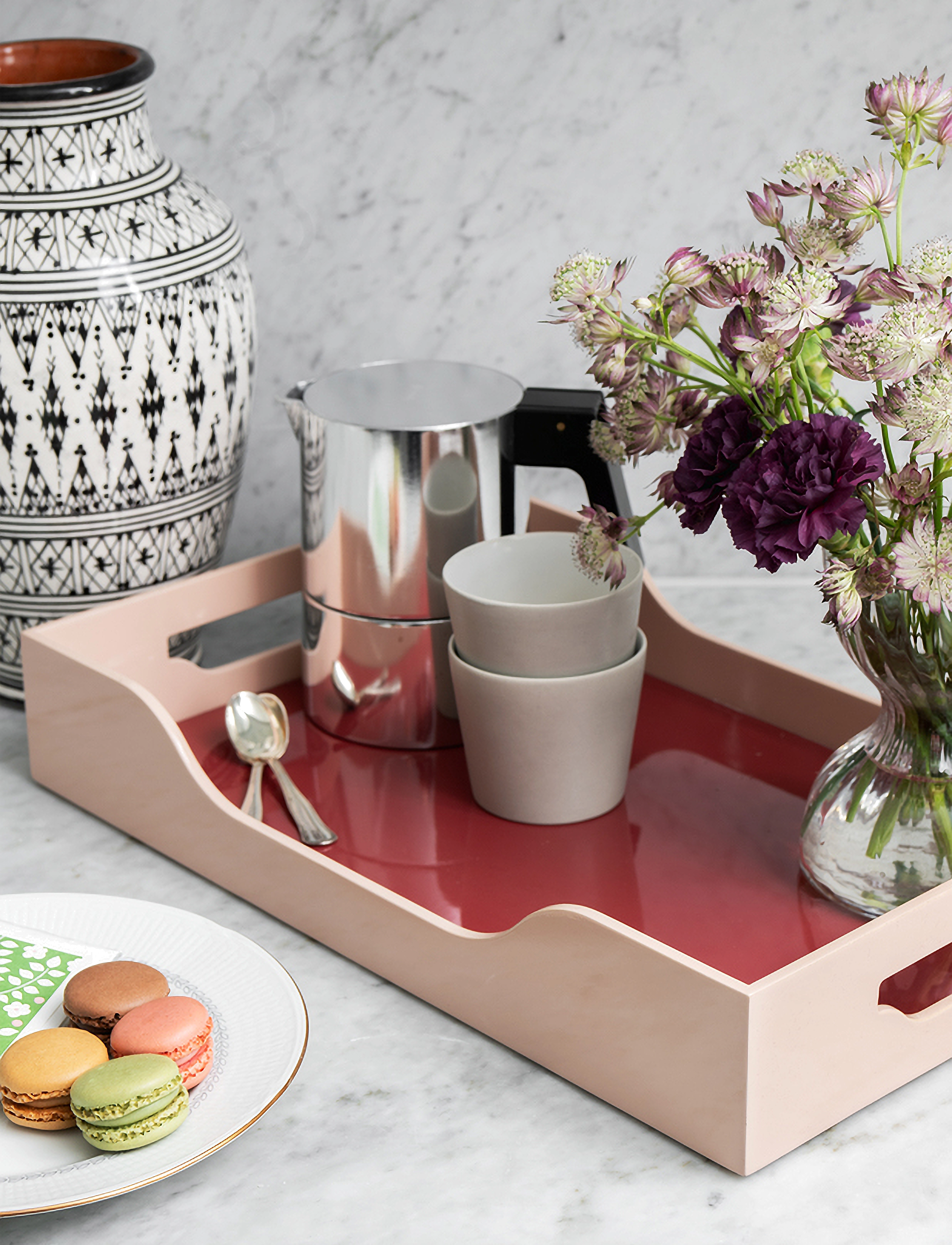 PRINTWORKS Lacquered Tray - Swell, 27X 7X 42 cm, Pink, Spisesteder Og Bordtilbehør > Bakker, Unisex