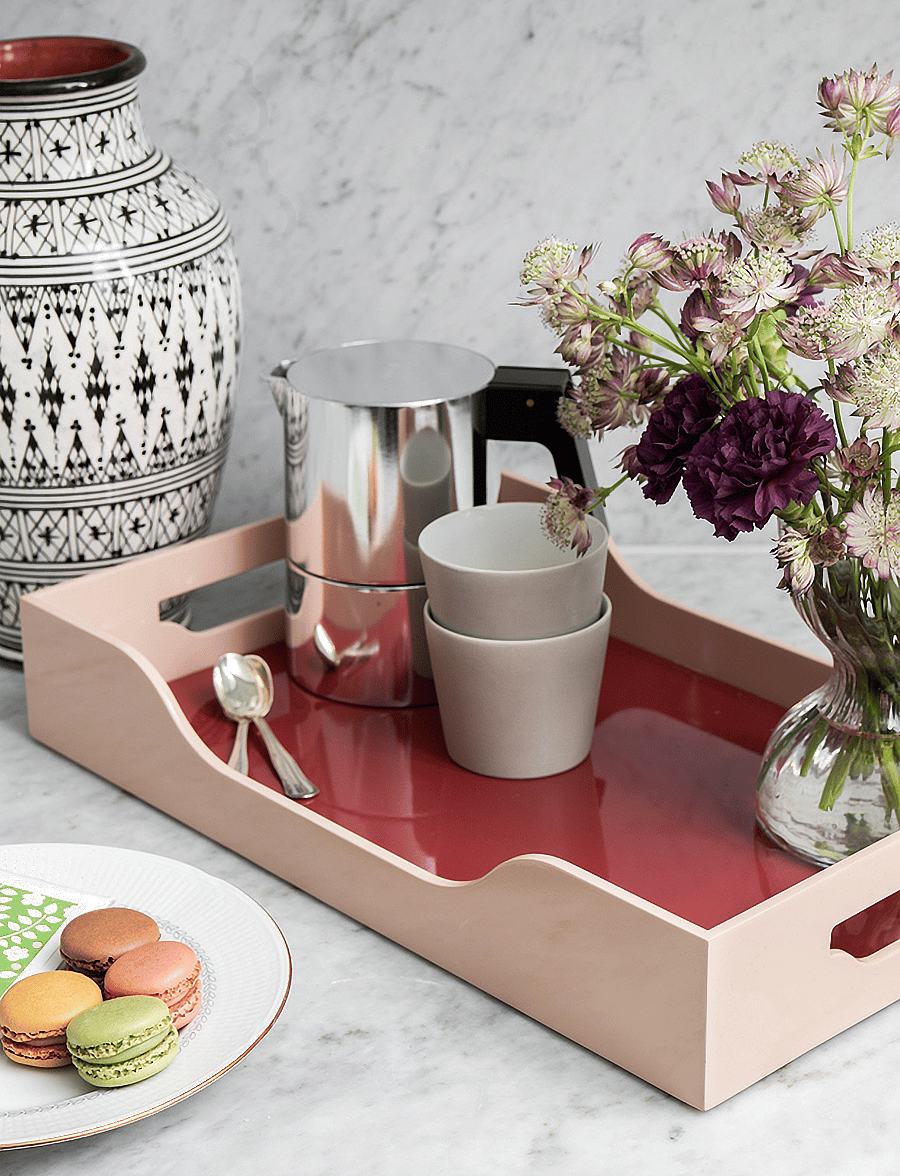 PRINTWORKS - Lacquered Tray - Swell - valentinstaggeschenke - maroon/pink - 0