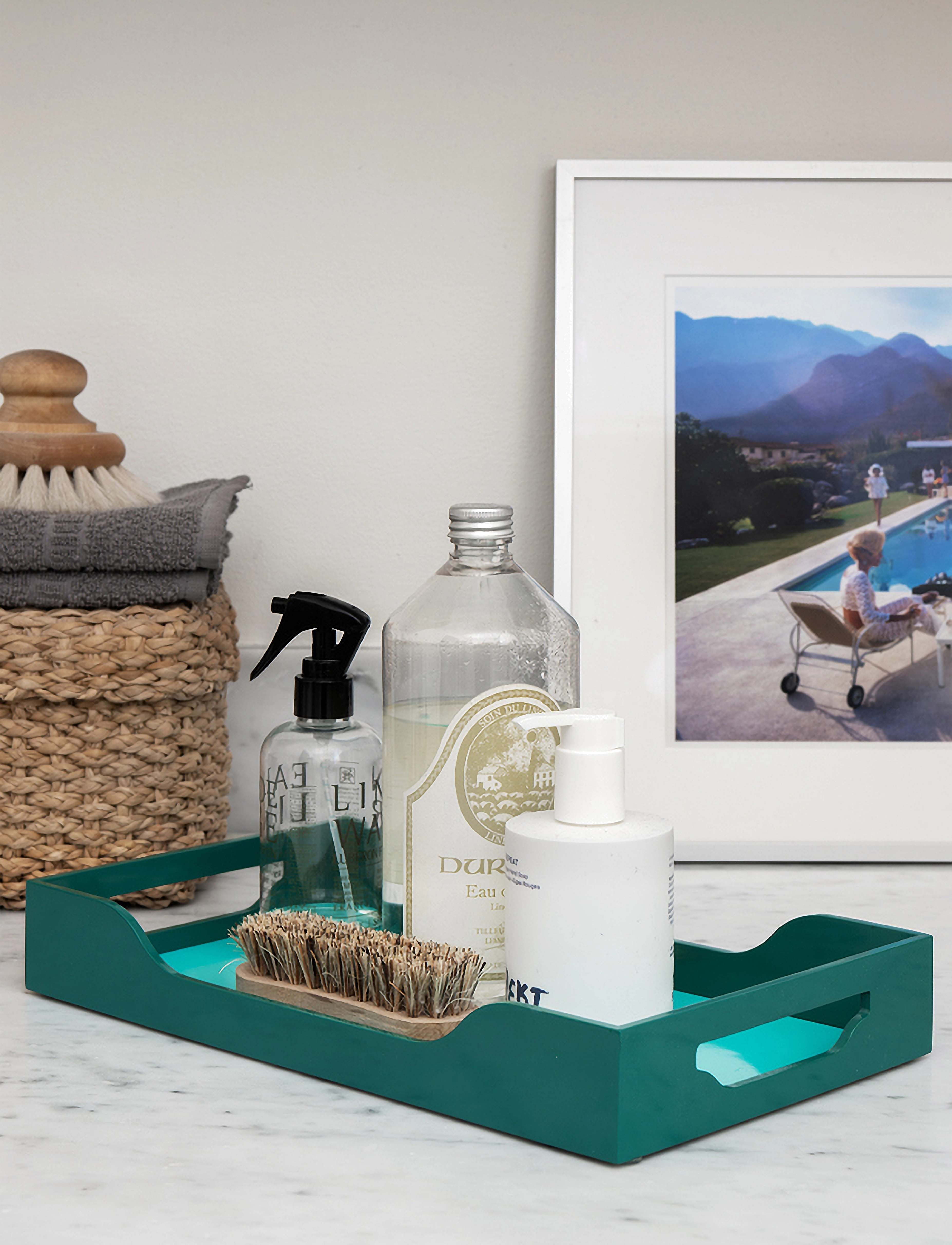 PRINTWORKS Lacquered Tray - Swell, 20X 5X 34 cm, Green, Spisesteder Og Bordtilbehør > Bakker, Unisex