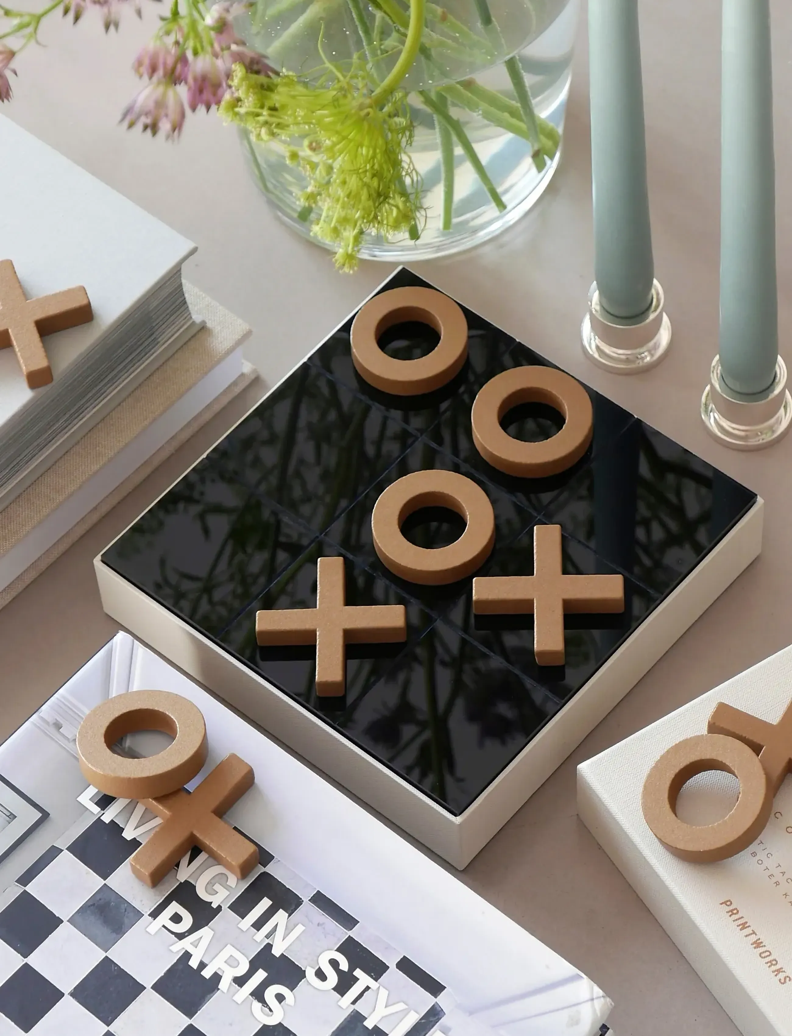 PRINTWORKS Classic Tic Tac Toe, One Size, Puzzles & Games, Beige - Homeware