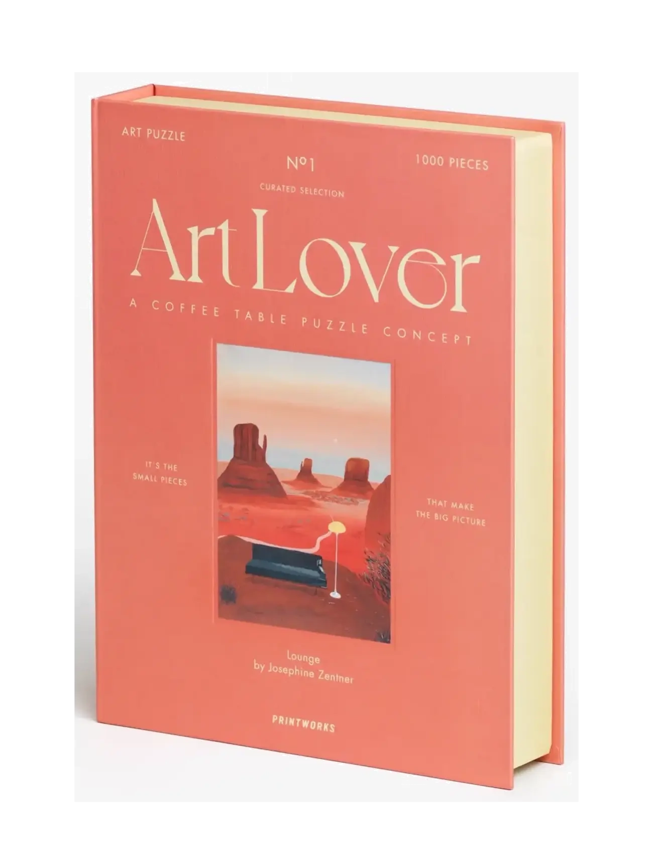 PRINTWORKS Art Lover Book Puzzle Lounge, 1000 Pcs, Arrangør, Multi/mønstret, Str: ONE SIZE