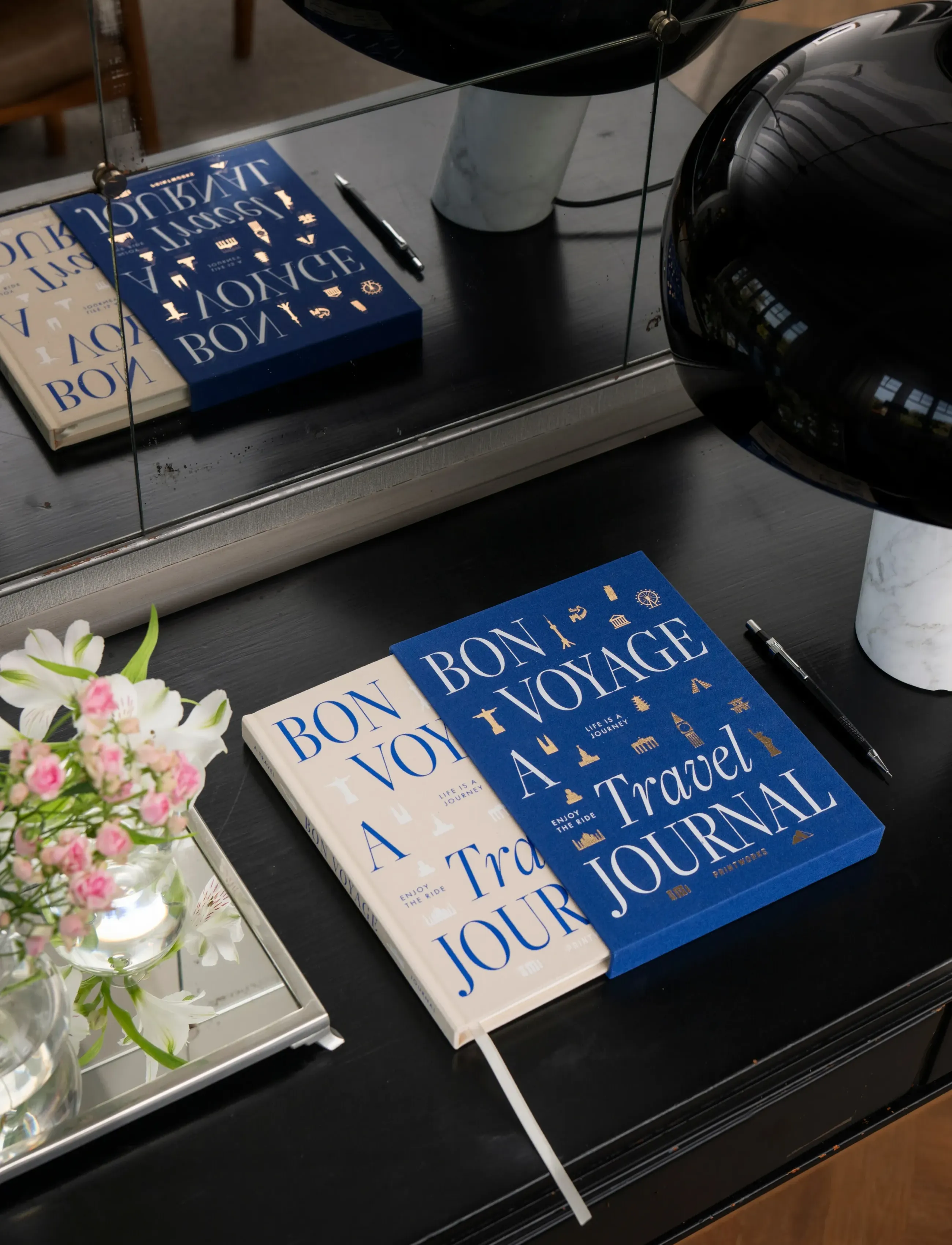 PRINTWORKS Bon Voyage - Travel Journal, One Size, Navy, Kontorartikler > Kalendere Og Notesbøger, Unisex