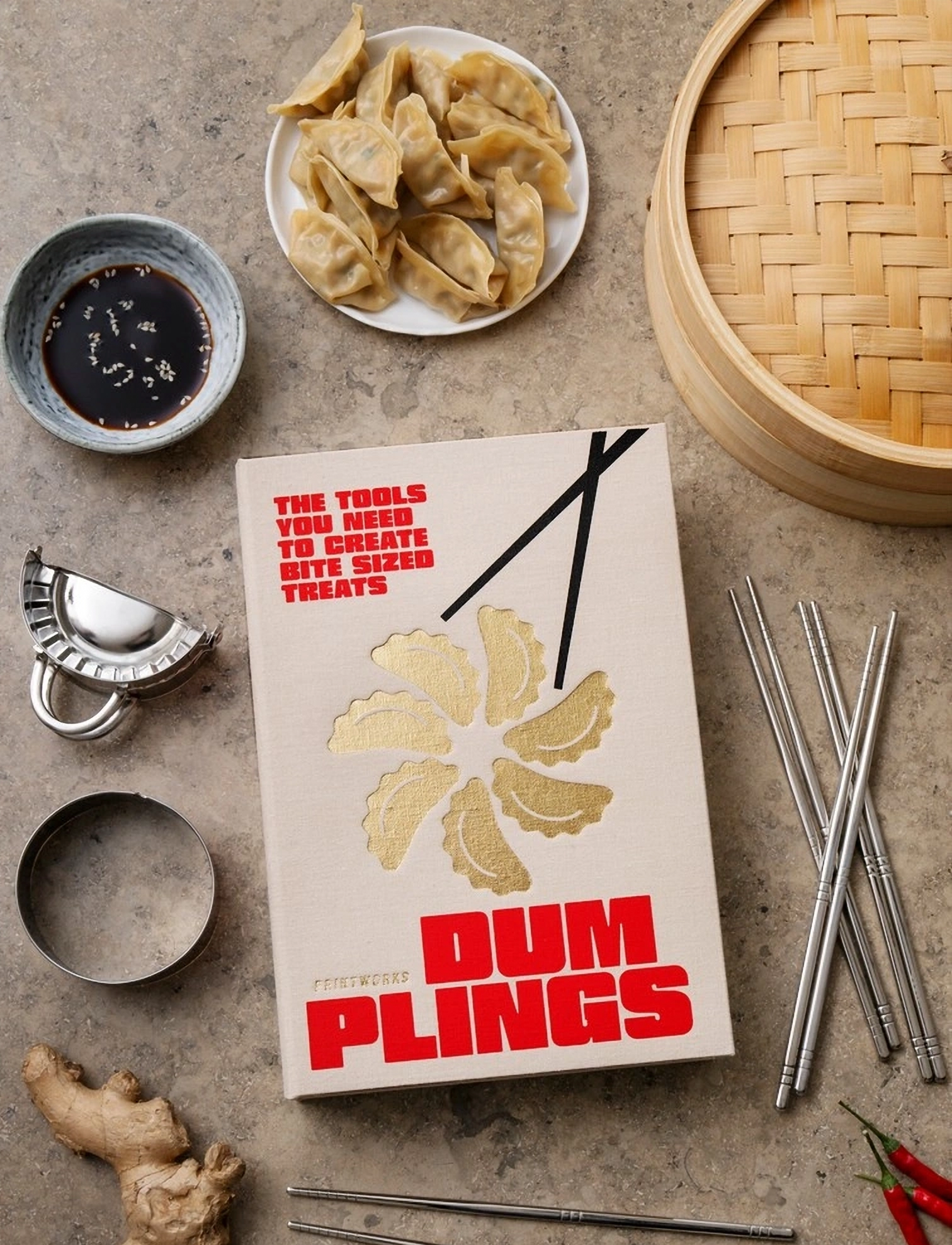 PRINTWORKS - The Essentials - Dumpling Tools - eßstäbchen - beige/red - 2