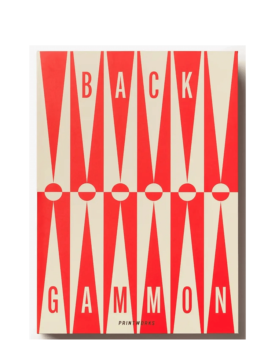 PRINTWORKS - Classic - Art of Backgammon, Red/Cream - mängud ja pusled - red/white - 2