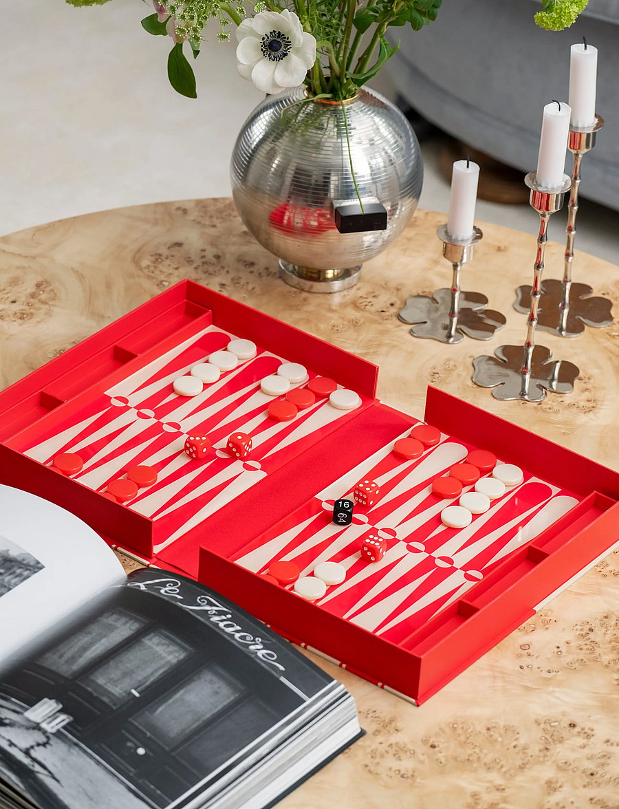 PRINTWORKS - Classic - Art of Backgammon, Red/Cream - mängud ja pusled - red/white - 0