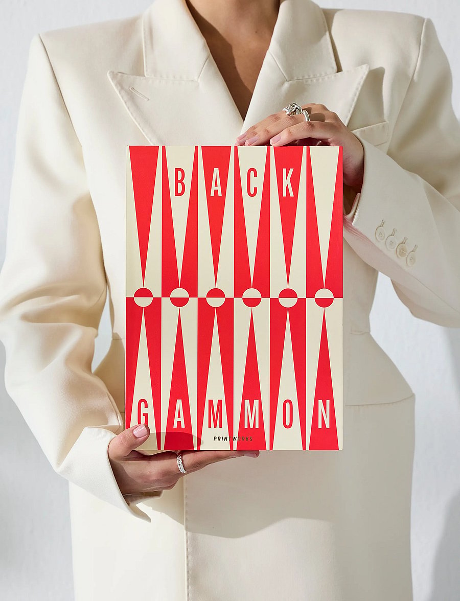 PRINTWORKS - Classic - Art of Backgammon, Red/Cream - mängud ja pusled - red/white - 5