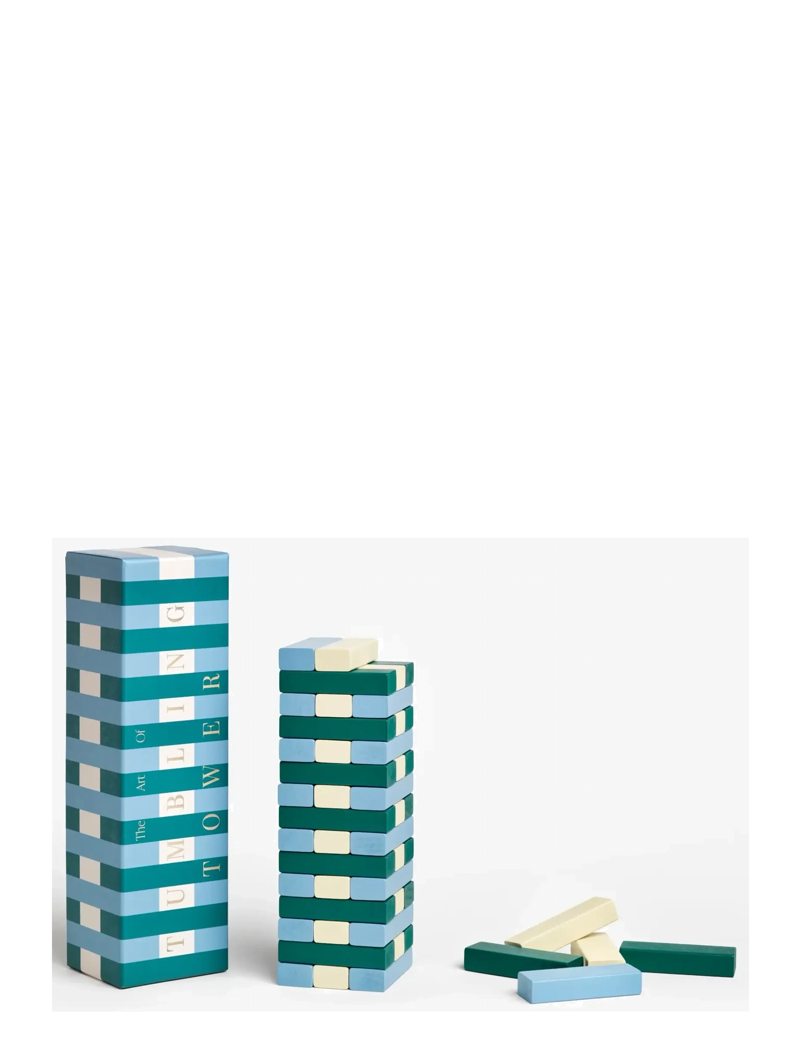 PRINTWORKS Play Tumbling Towers, Green/Blue, Spil, Blå, Str: ONE SIZE