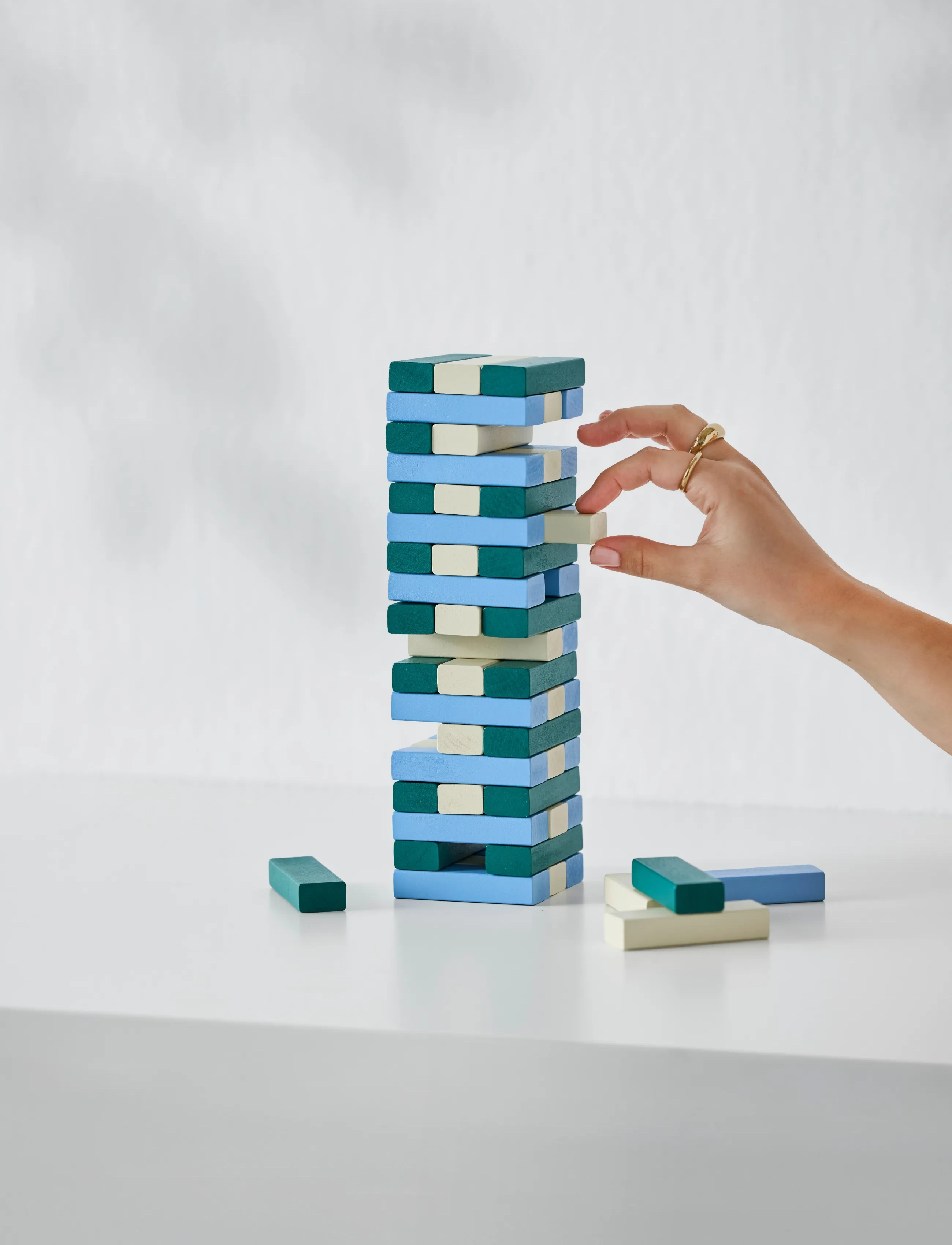 PRINTWORKS - Play - Tumbling Towers, Green/Blue - spil & puslespil - green/blue - 2