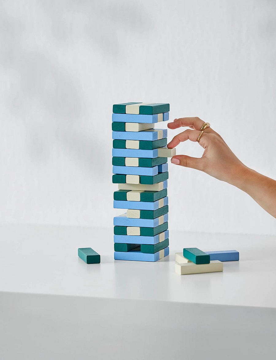 PRINTWORKS - Play - Tumbling Towers, Green/Blue - mängud ja pusled - green/blue - 2