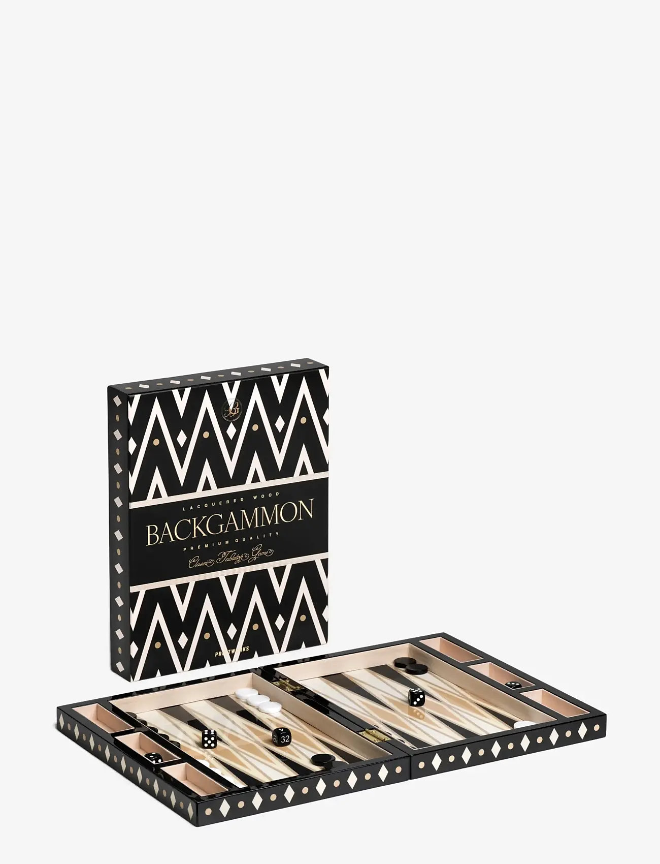 PRINTWORKS - Lacquered Backgammon, Black - spiele & puzzles - black/beige - 0