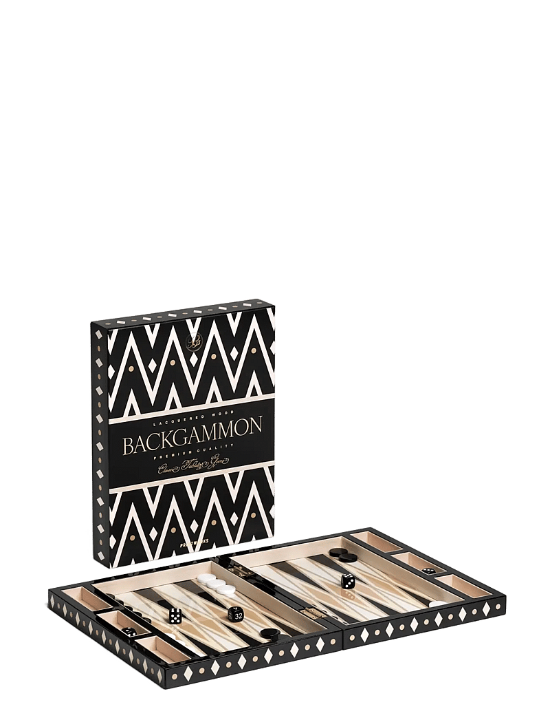 PRINTWORKS - Lacquered Backgammon, Black - spiele & puzzles - black/beige - 0