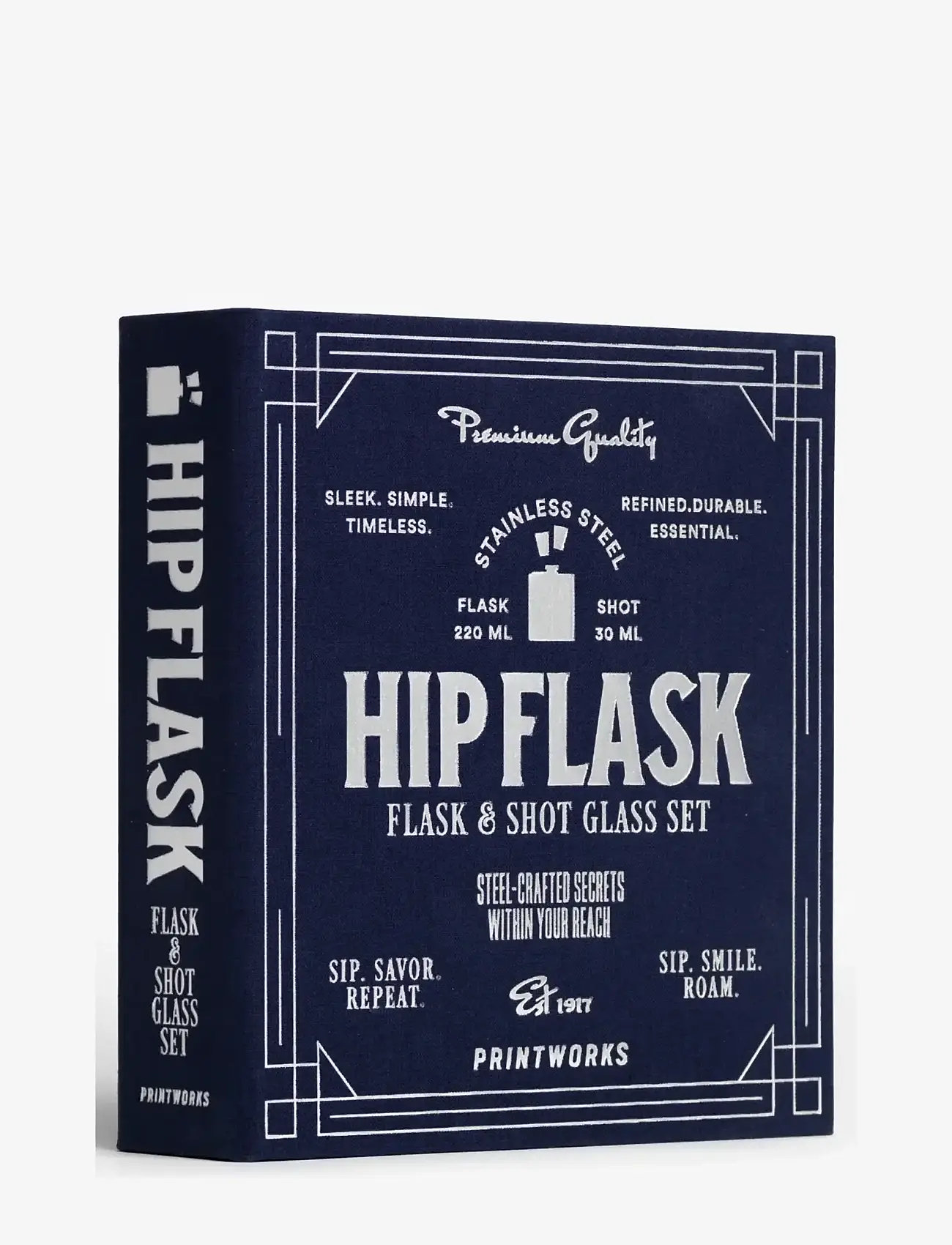 PRINTWORKS - The Essentials - Hip Flask, Dark Blue - skotglös - dark blue - 1