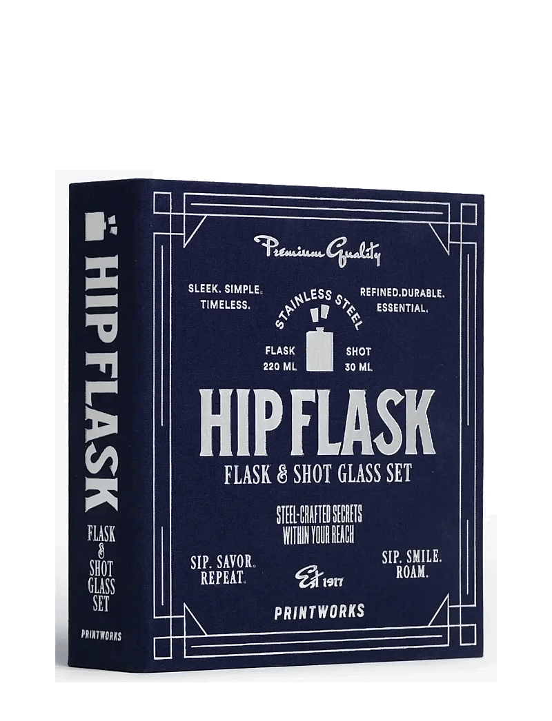 PRINTWORKS - The Essentials - Hip Flask, Dark Blue - schnapsgläser - dark blue - 1
