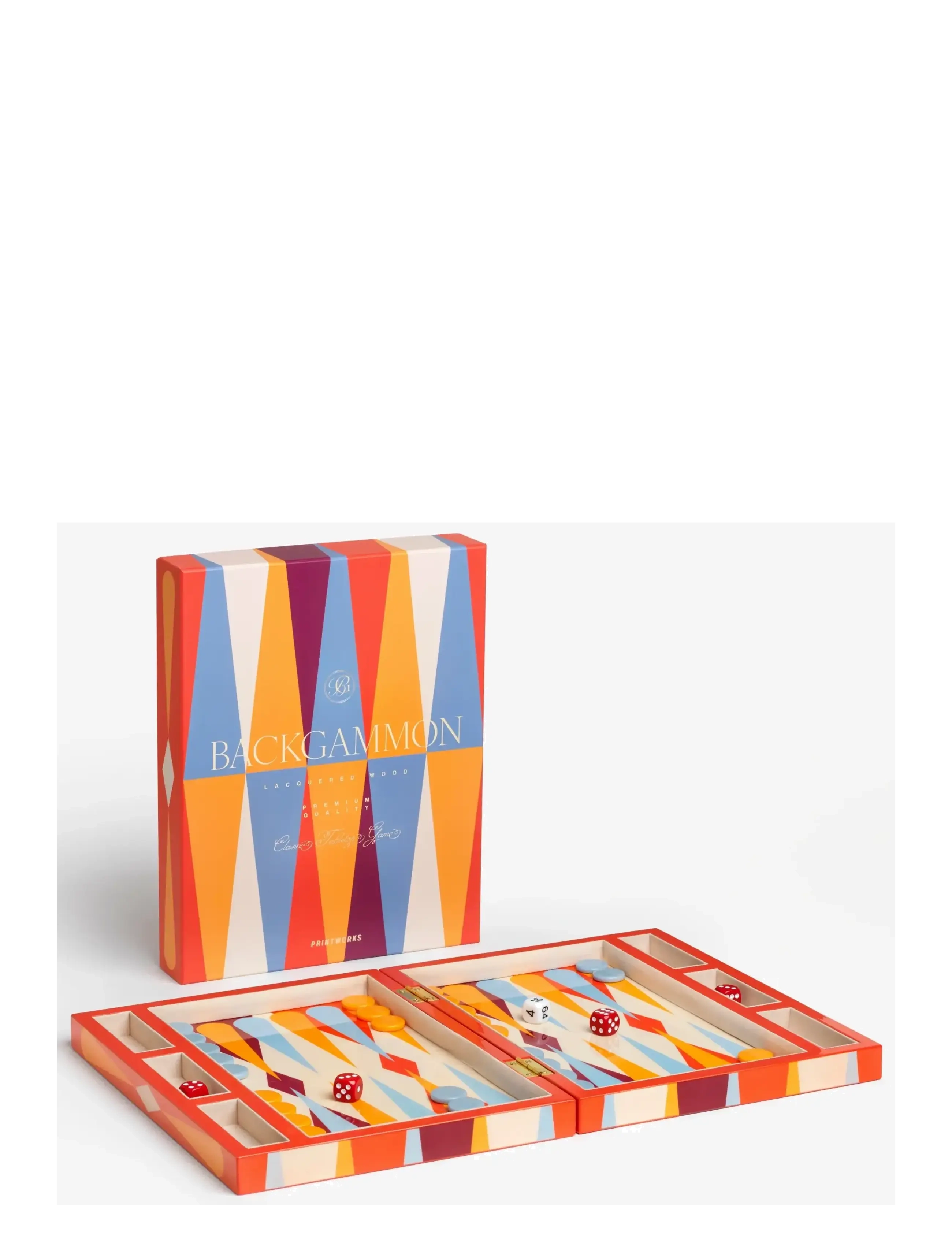 PRINTWORKS Lacquered Backgammon, Red - PRINTWORKS - MULTI / multi