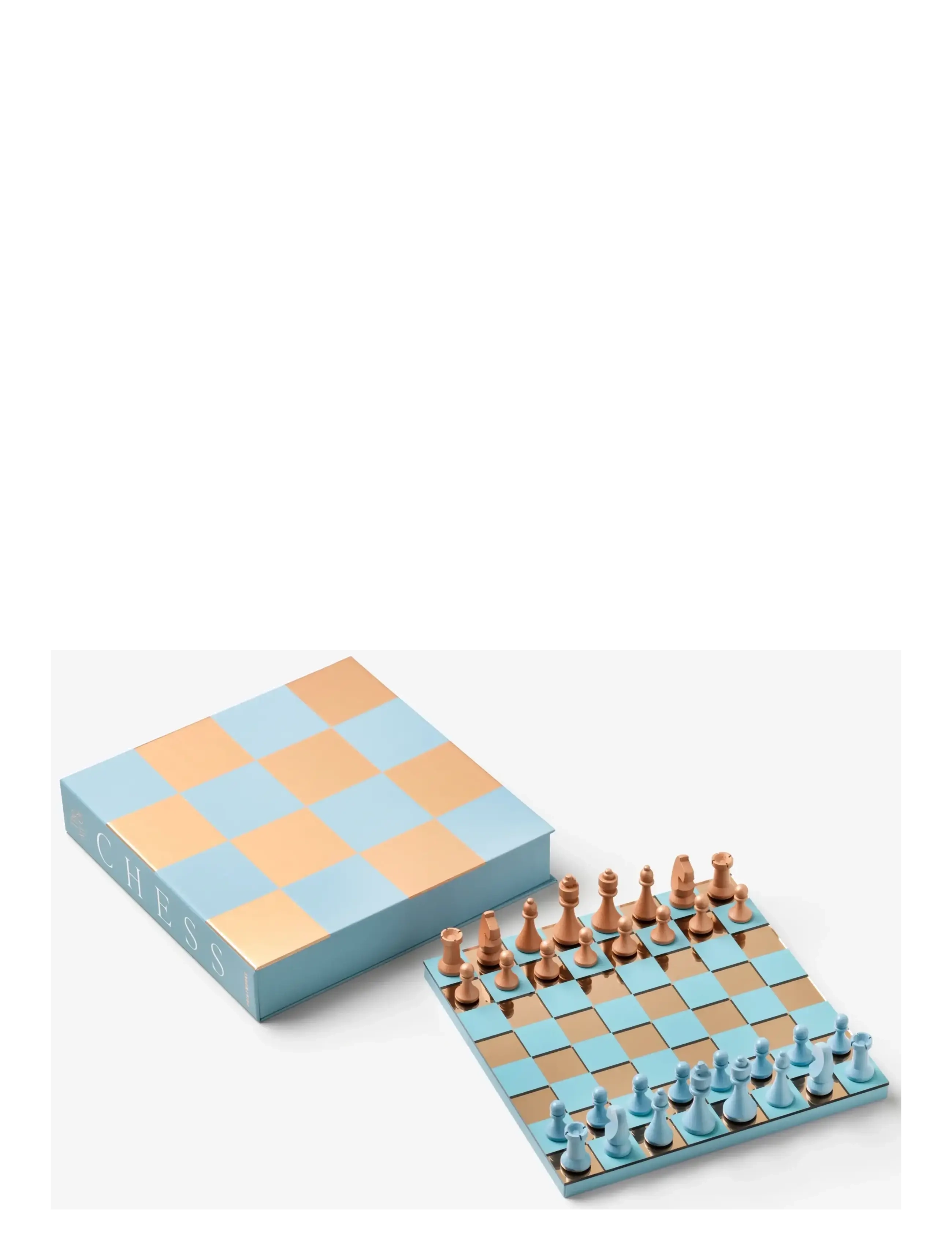 PRINTWORKS Classic Art Of Chess Mirror, Light Blue/Copper, Spil, Blå, Str: ONE SIZE