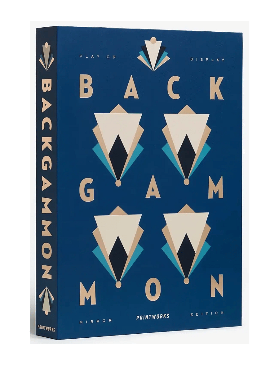 PRINTWORKS - Classic - Art Of Backgammon Mirror, Dark Blue/Copper - spiele & puzzles - blue - 1