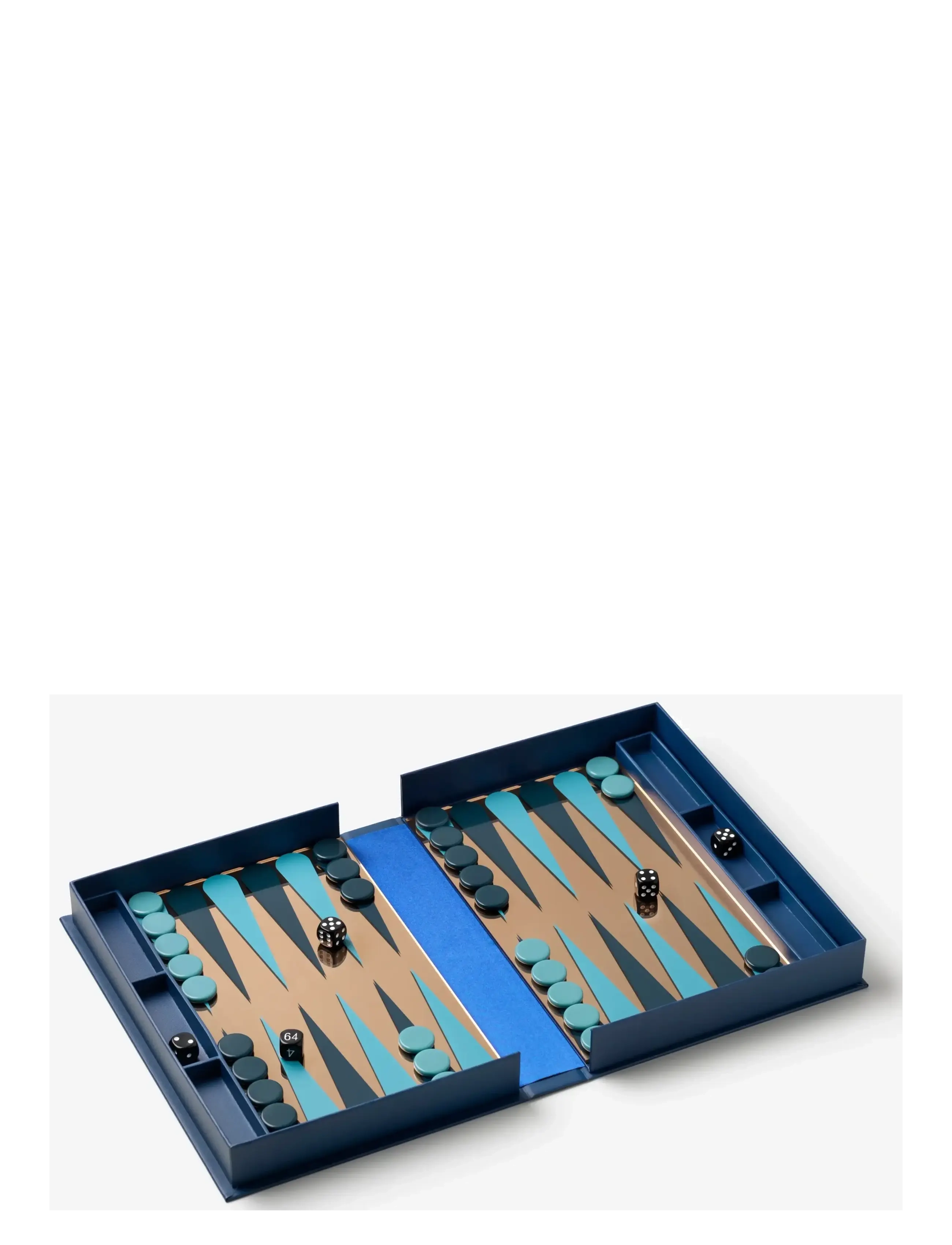 PRINTWORKS - Classic - Art Of Backgammon Mirror, Dark Blue/Copper - games & puzzles - blue - 2