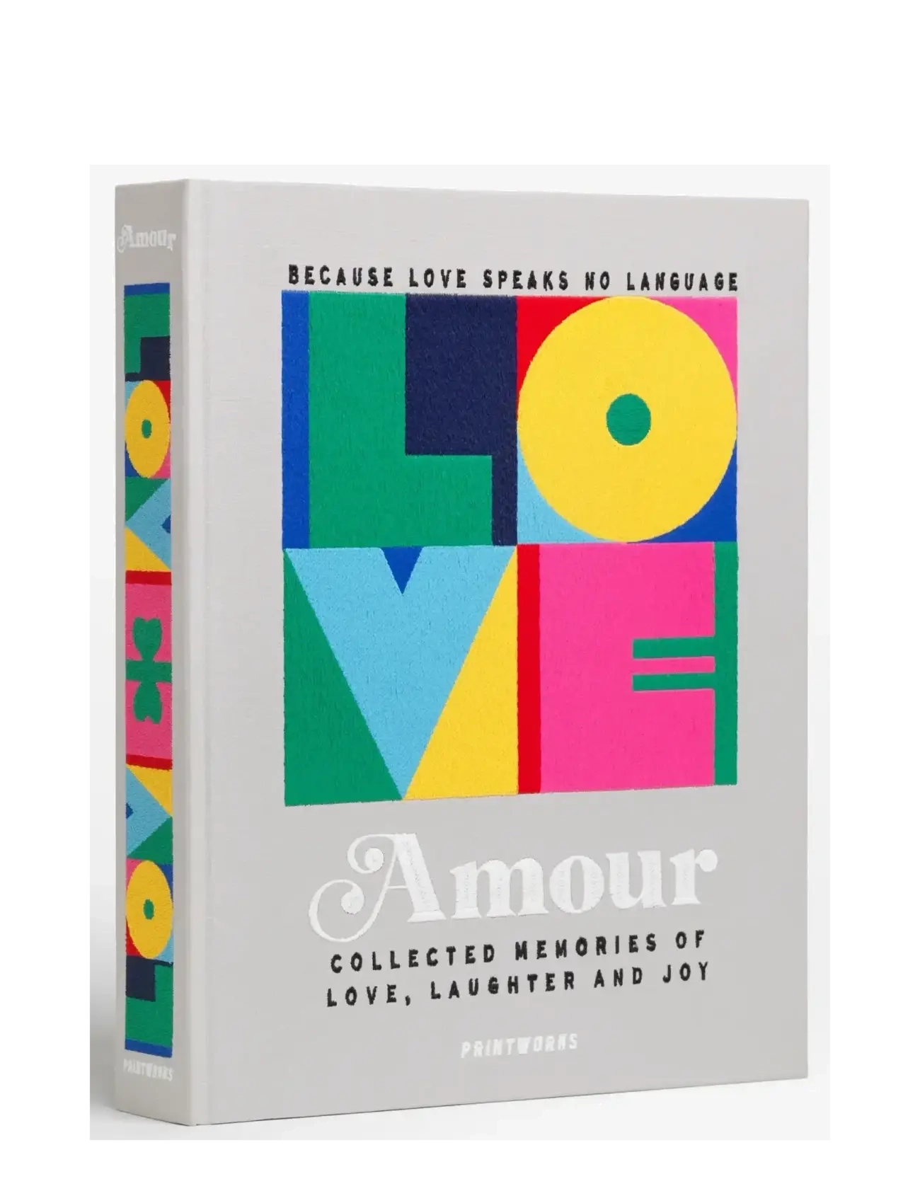 PRINTWORKS Embroidered Photo Album Amour, Photo Albums, Grå, Str: ONE SIZE