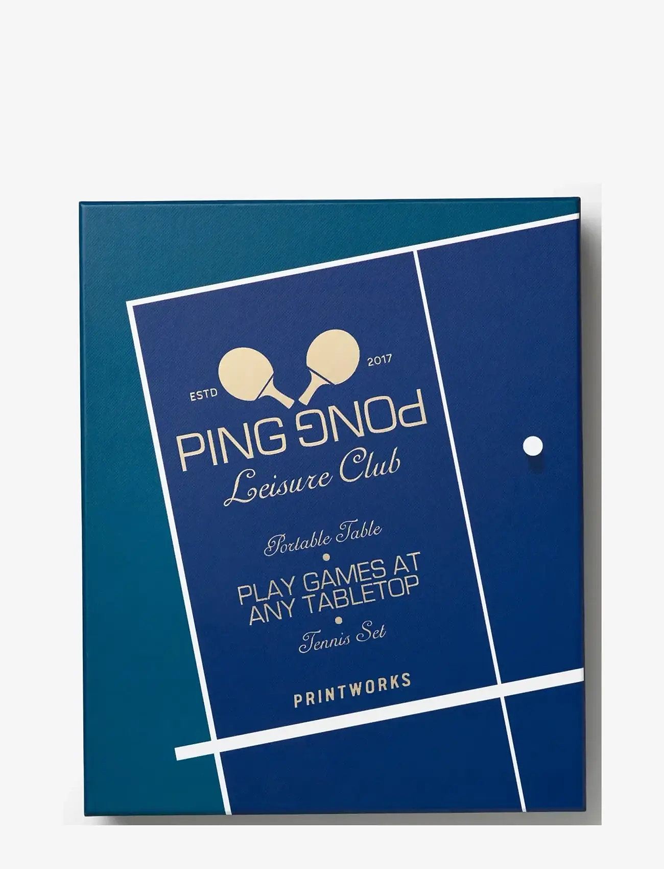 PRINTWORKS - Portable Table Tennis - Ping Pong - spil & puslespil - blue multi - 0