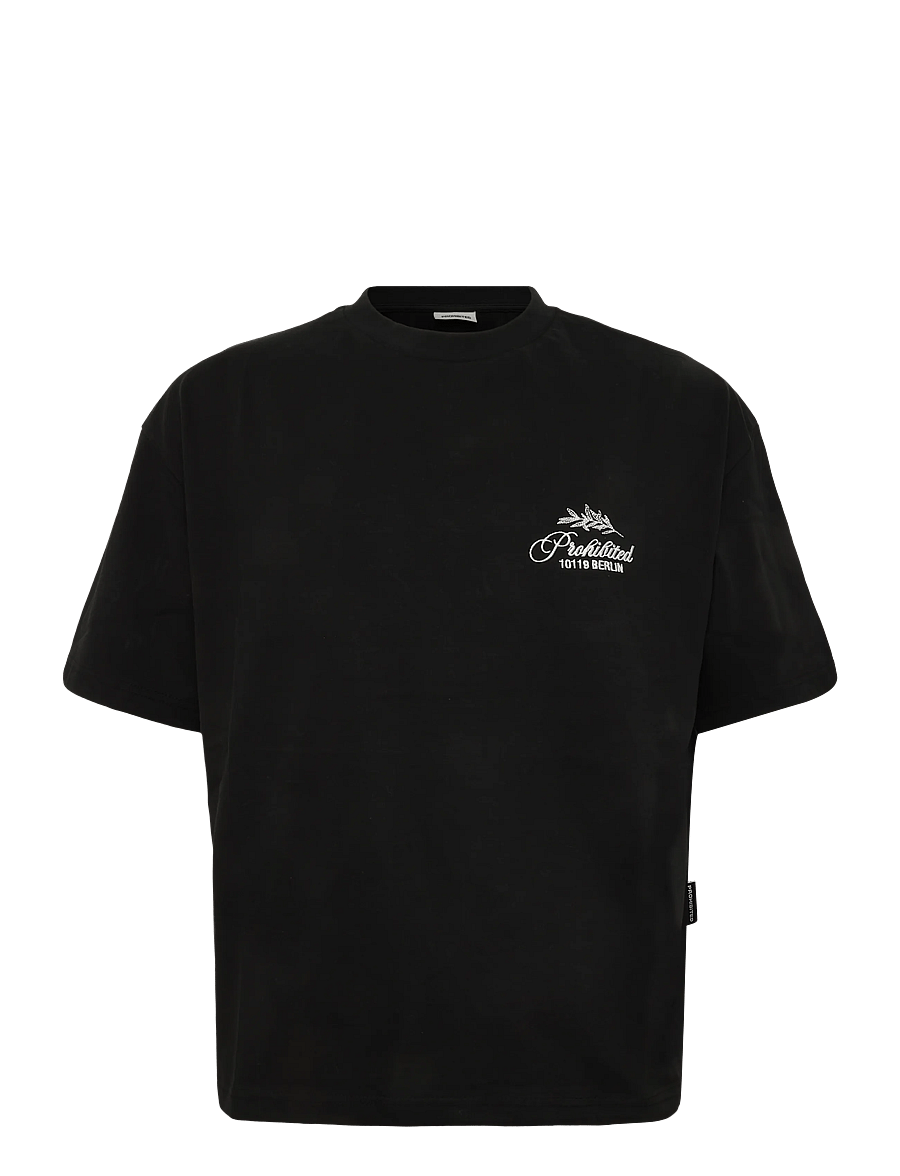 Prohibited - PB Leaf Tee - kurzärmelige t-shirts - black - 1