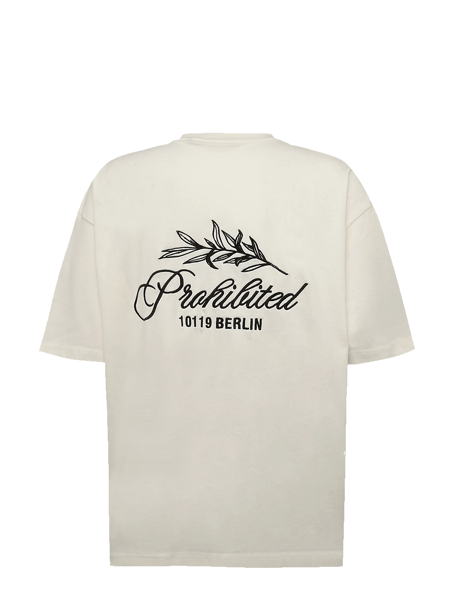 Prohibited - PB Leaf Tee - kurzärmelige t-shirts - off-white - 1