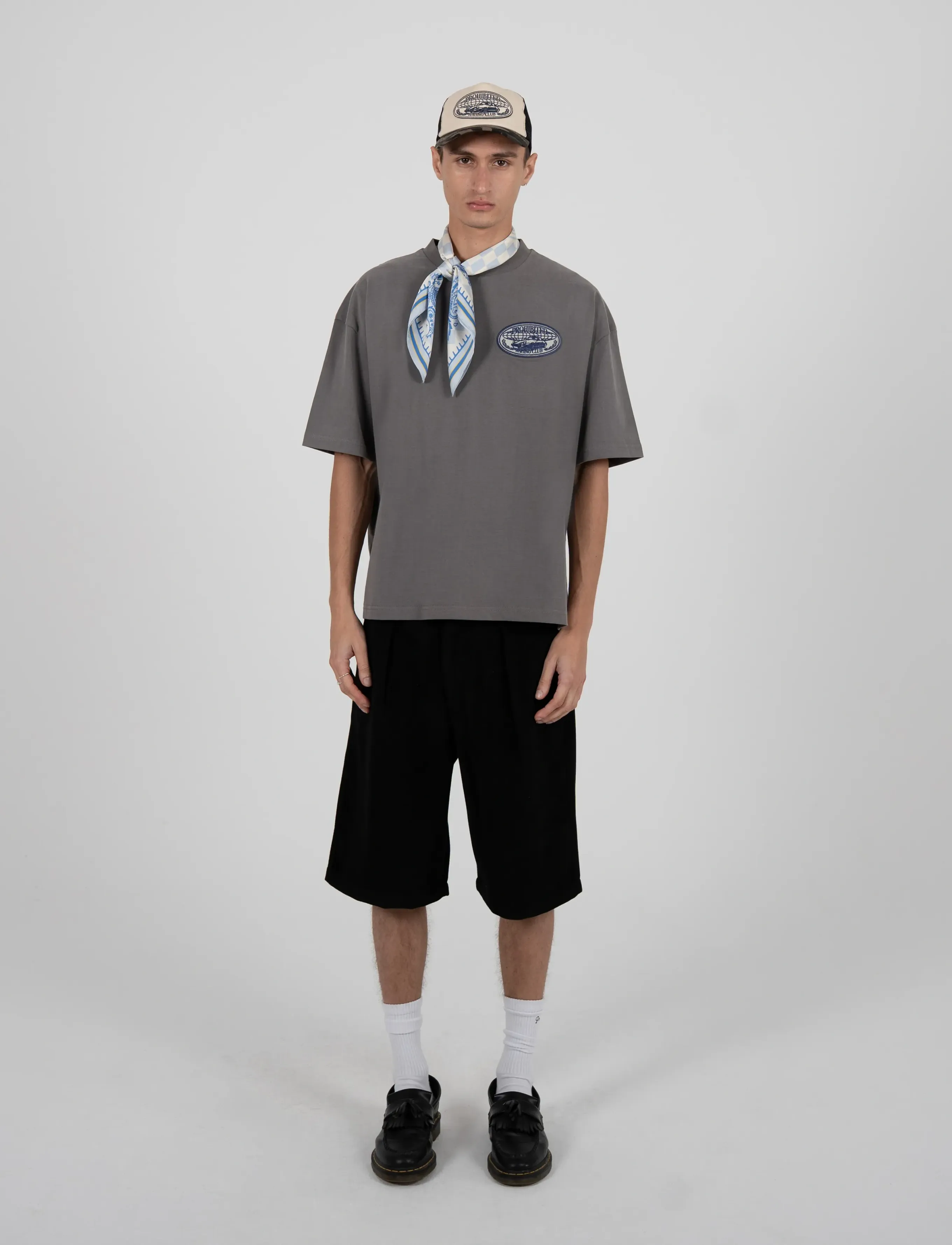 Prohibited Racecore Tee Grey - Neuheiten - GREY / purple