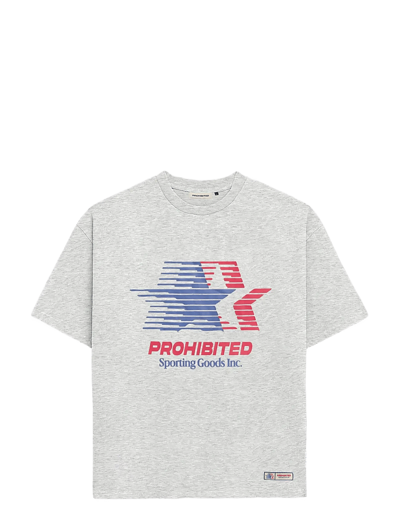 Prohibited - Sporting Goods Tee - kortärmade t-shirts - grey melange - 1