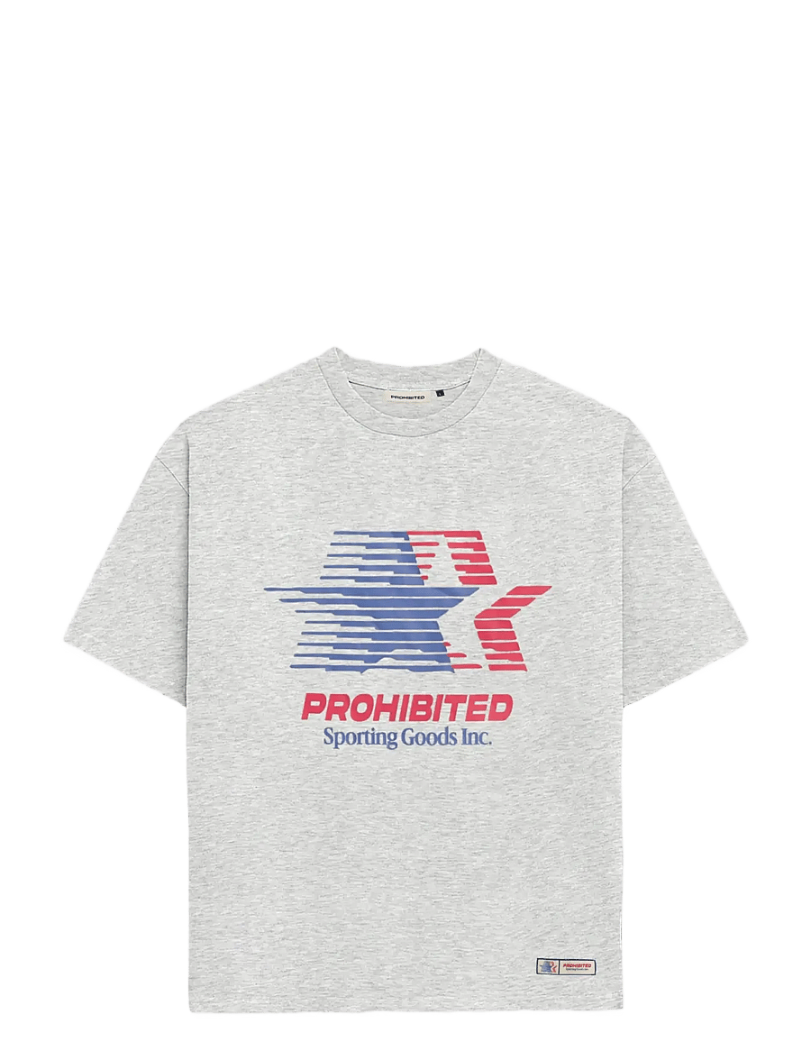 Prohibited - Sporting Goods Tee - kortärmade t-shirts - grey melange - 1