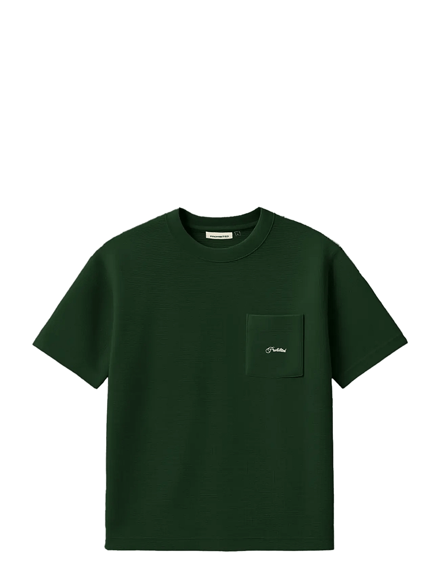Prohibited - Seaside Waffle Tee - kortärmade t-shirts - green - 1