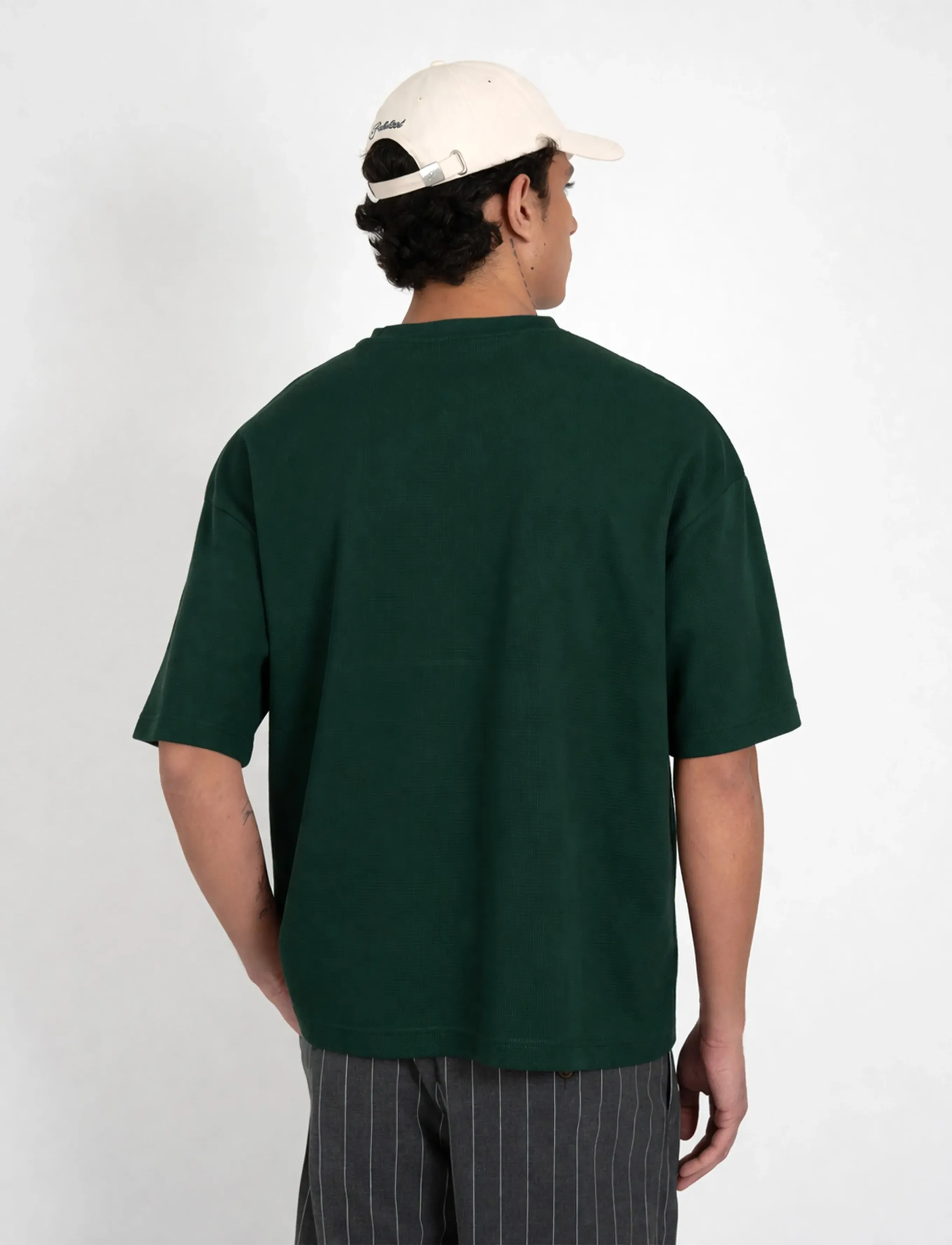Prohibited - Seaside Waffle Tee - short-sleeved t-shirts - green - 2