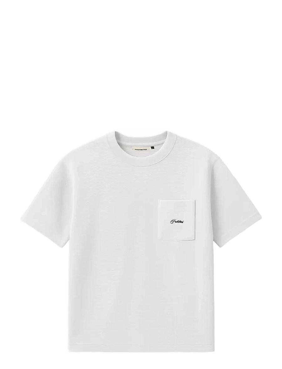 Prohibited - Seaside Waffle Tee - kortærmede t-shirts - off-white - 1