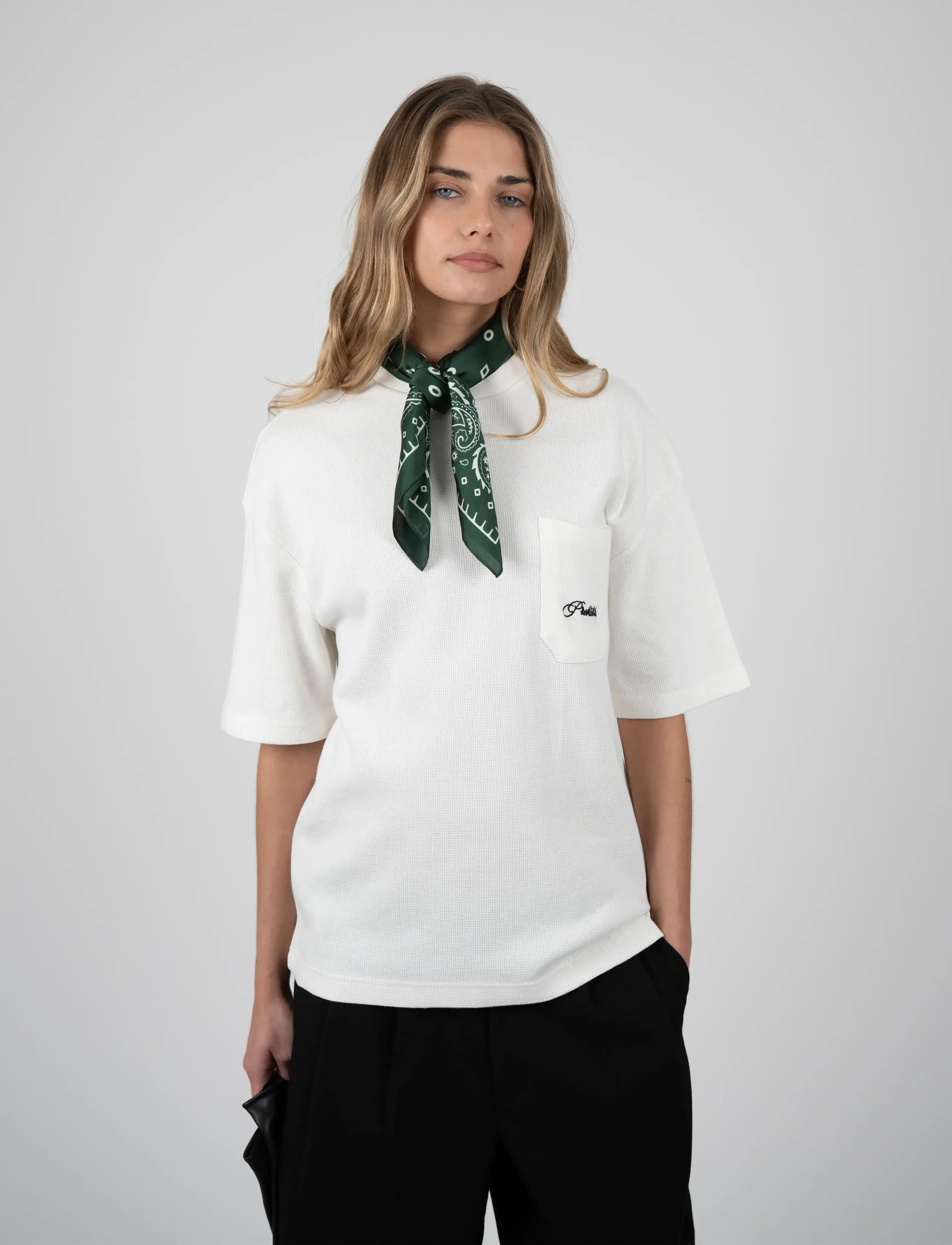 Prohibited - Seaside Waffle Tee - short-sleeved t-shirts - off-white - 2