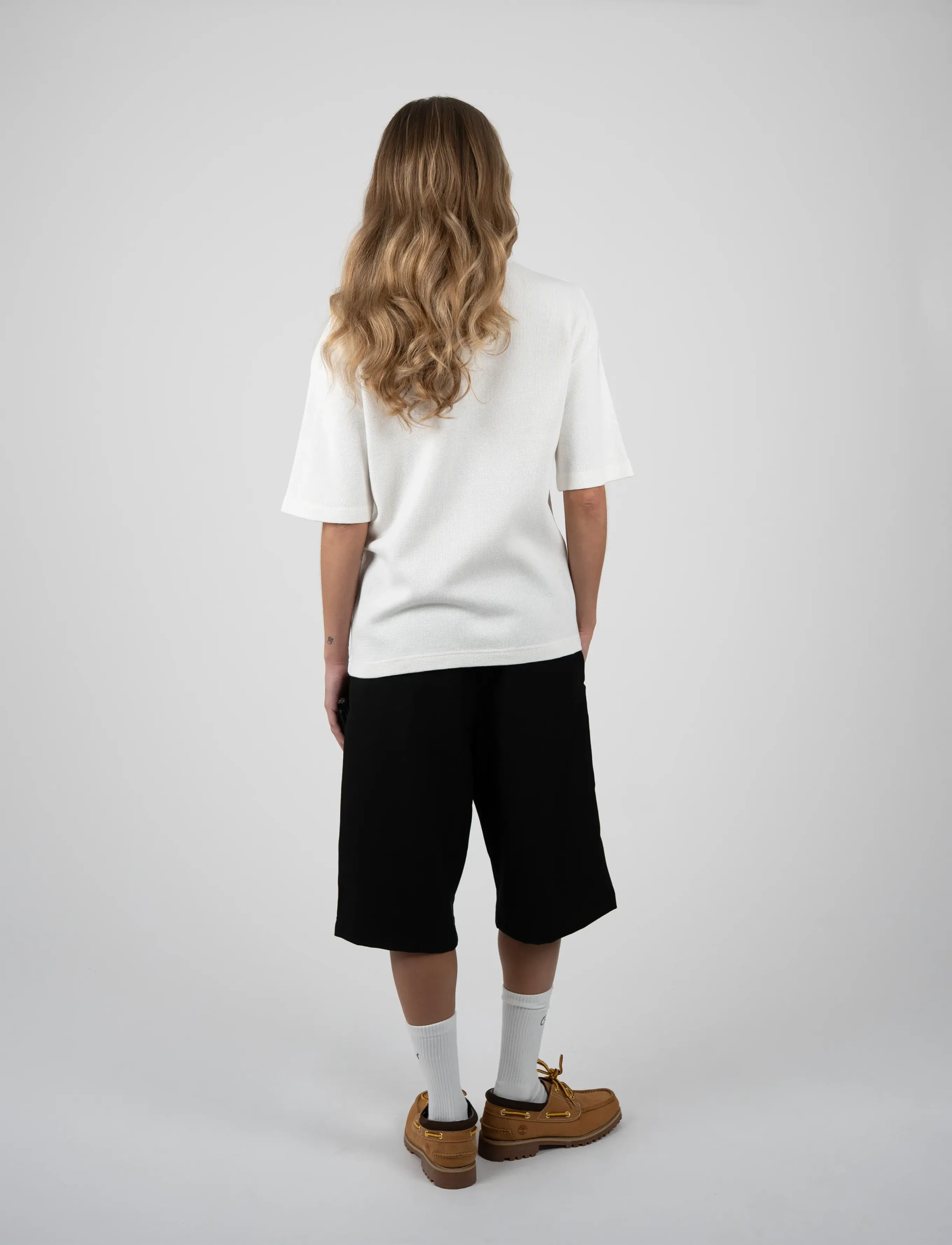 Prohibited - Seaside Waffle Tee - short-sleeved t-shirts - off-white - 4