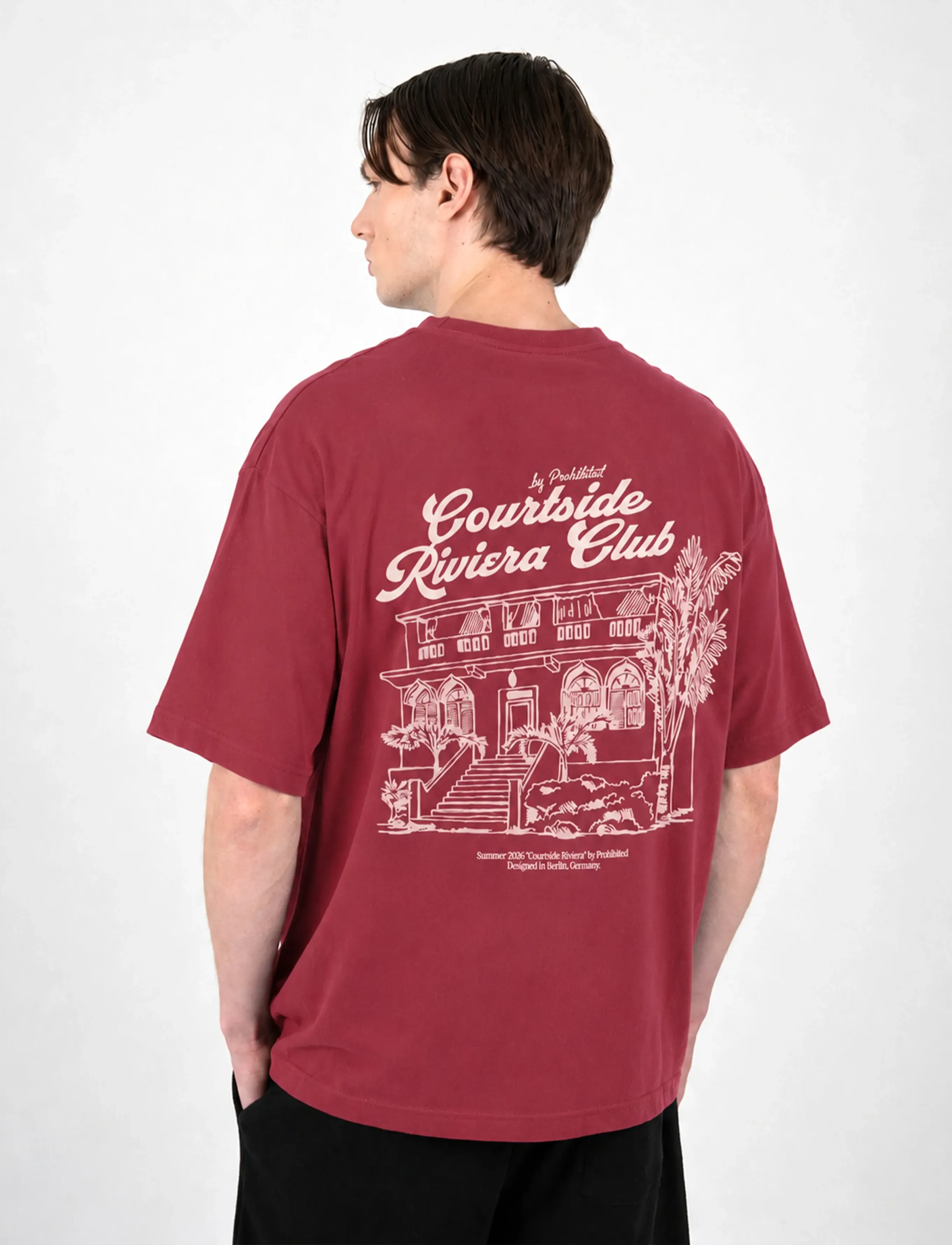 Prohibited Riviera Club Tee, XS x 61, Red, T-Shirts > Kortærmede, Herre