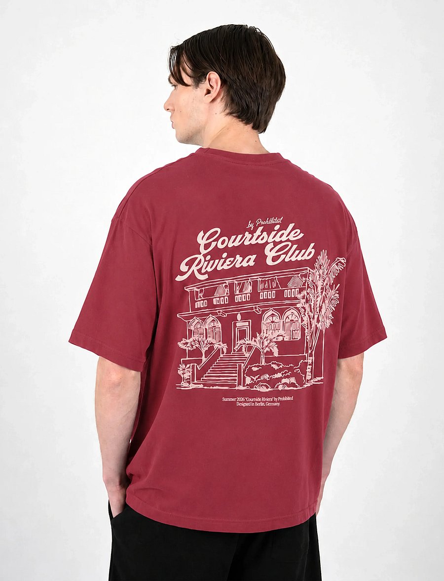 Prohibited - Riviera Club Tee - kortärmade t-shirts - red - 0