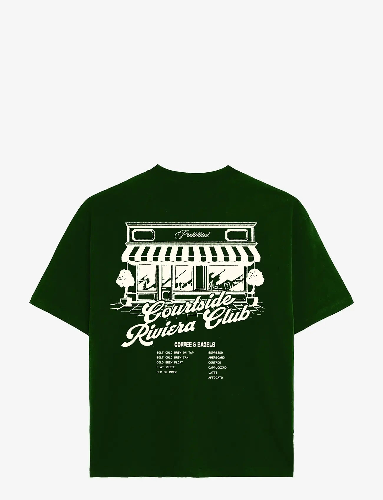 Prohibited - Coffee and Bagel Tee - kortærmede t-shirts - green - 1