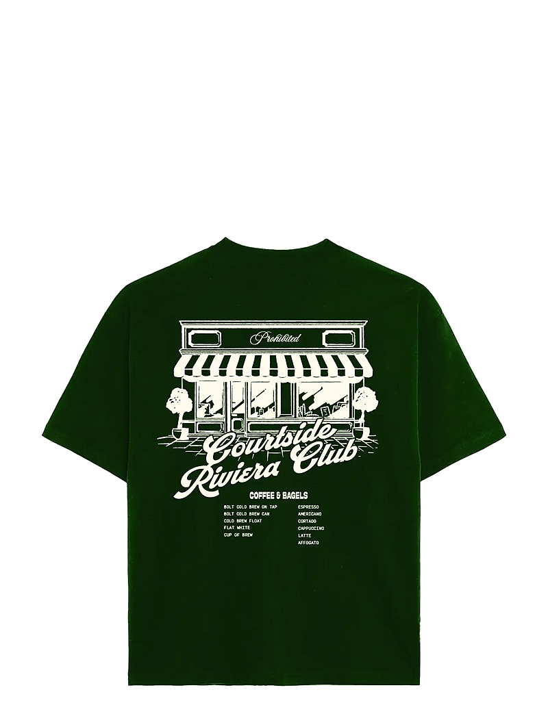 Prohibited - Coffee and Bagel Tee - kortærmede t-shirts - green - 1