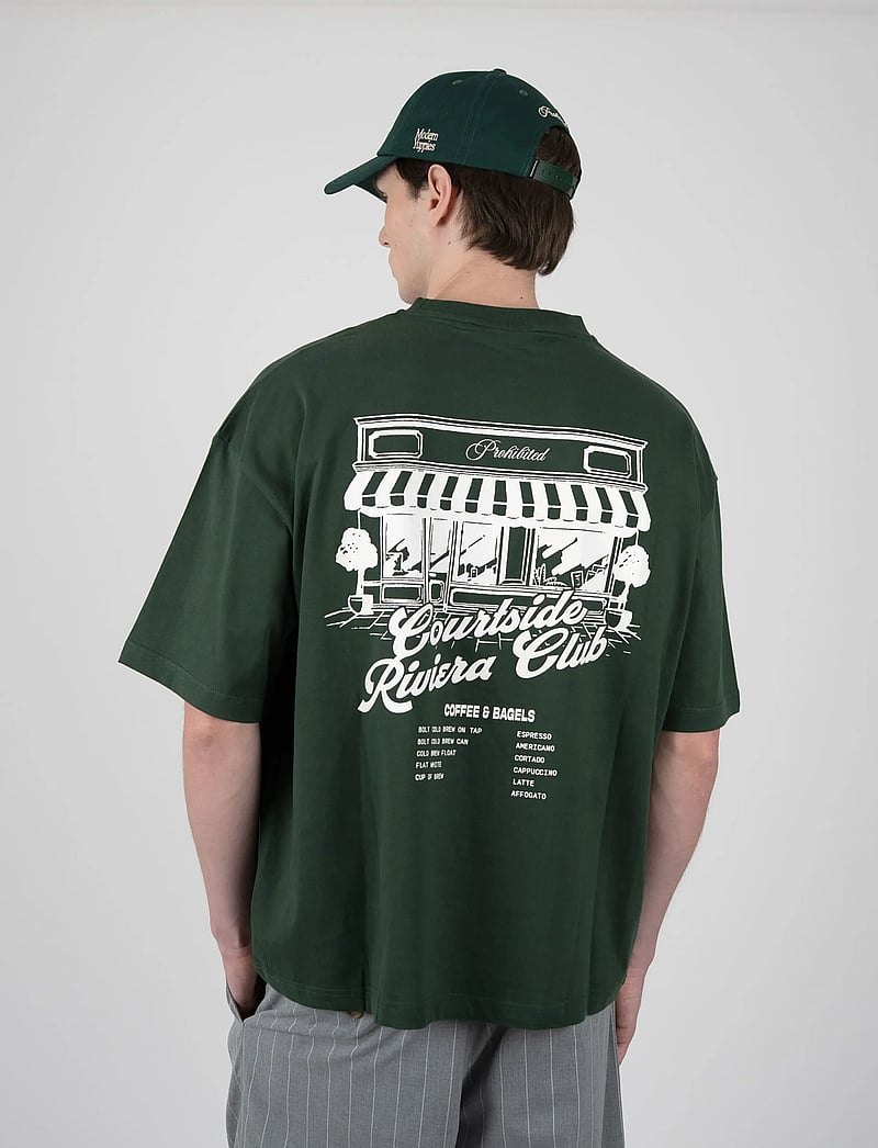 Prohibited - Coffee and Bagel Tee - kortærmede t-shirts - green - 3
