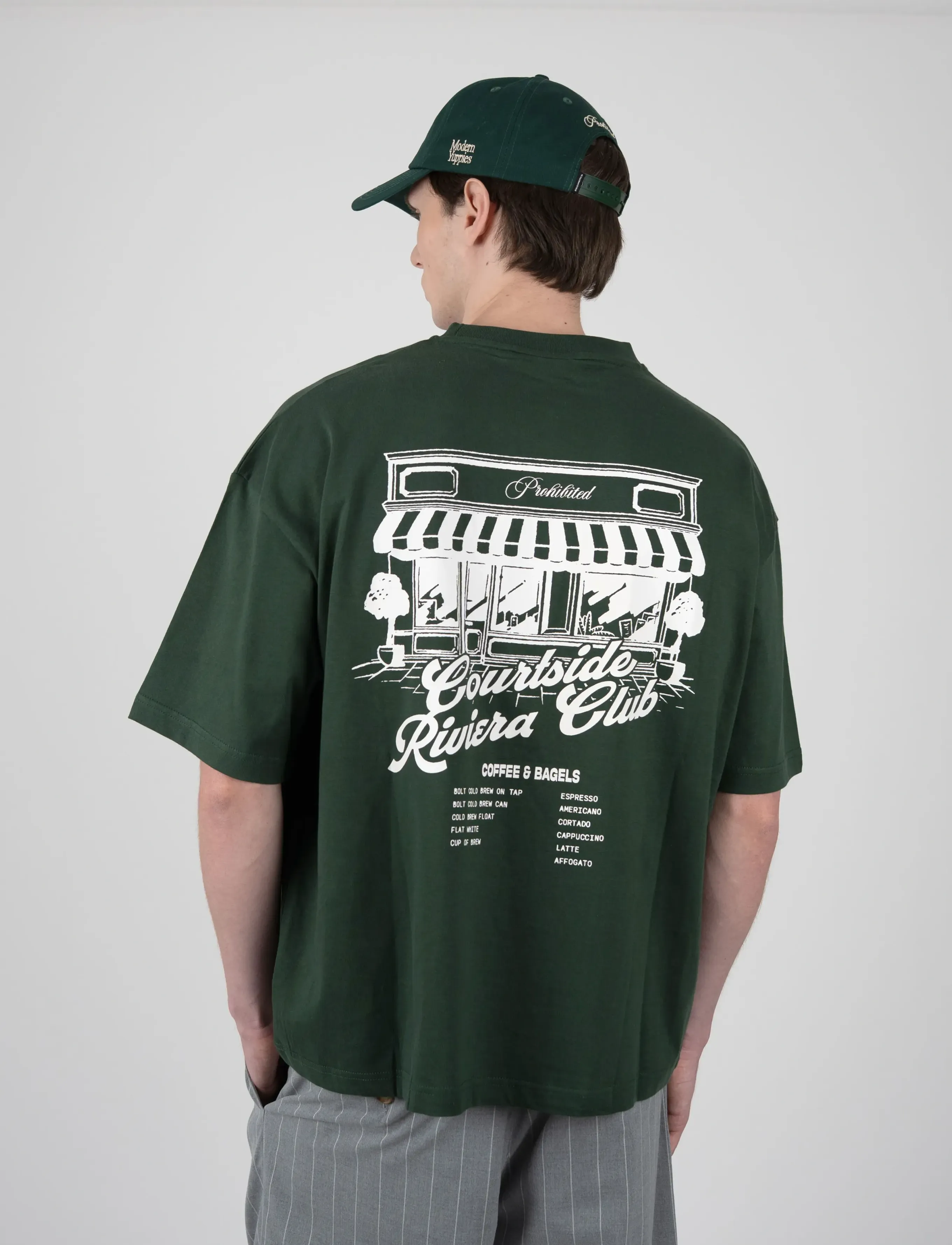 Prohibited - Coffee and Bagel Tee - short-sleeved t-shirts - green - 3