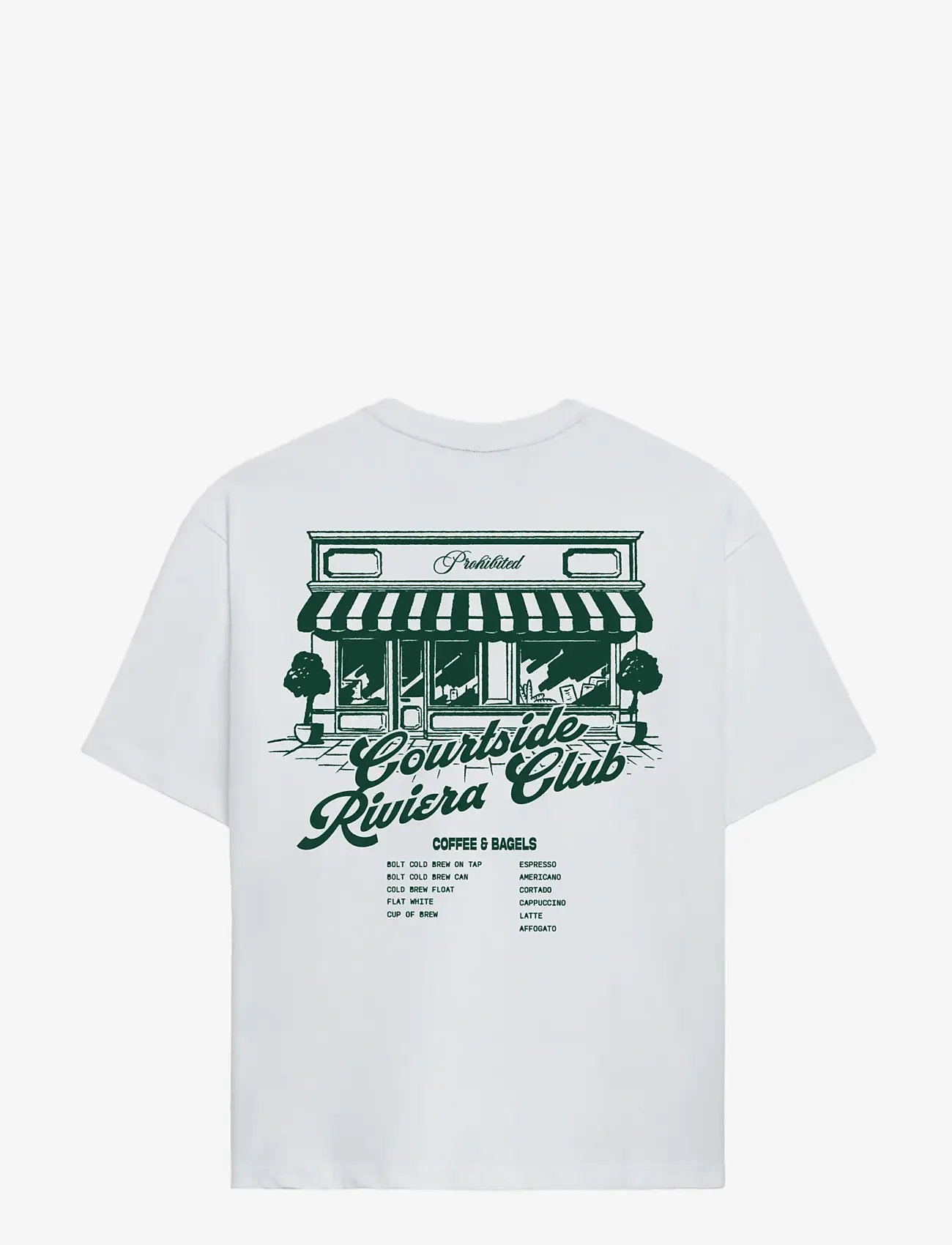 Prohibited - Coffee and Bagel Tee - kortærmede t-shirts - off-white - 1