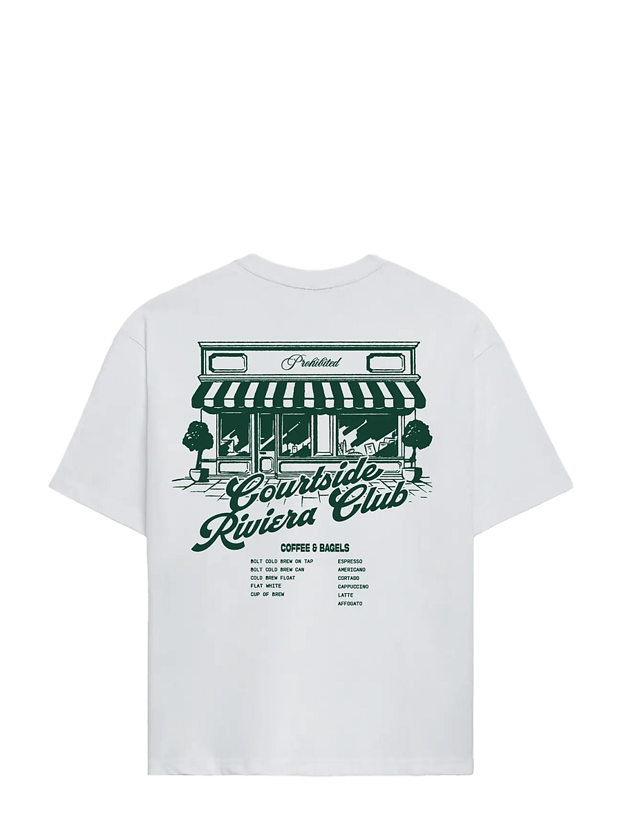 Prohibited - Coffee and Bagel Tee - kortermede t-skjorter - off-white - 1